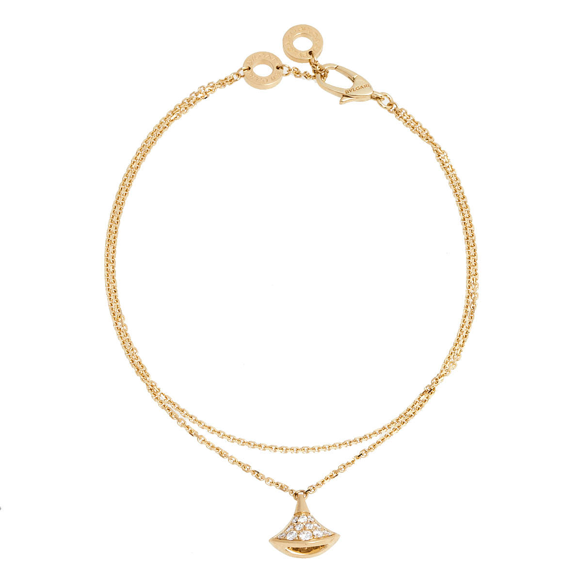 Bvlgari Divas' Dream Diamond 18K Yellow Gold Charm Bracelet M/L