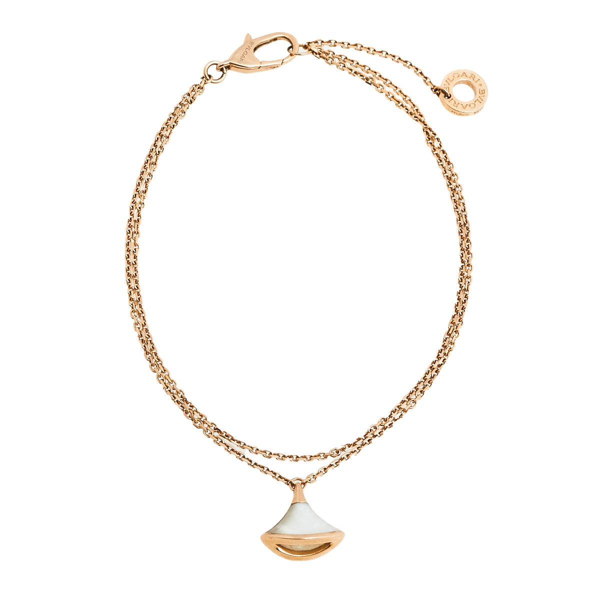 Pre Owned Bvlgari Divas' Dream Mother of Pearl 18K Rose Gold Bracelet SM 
