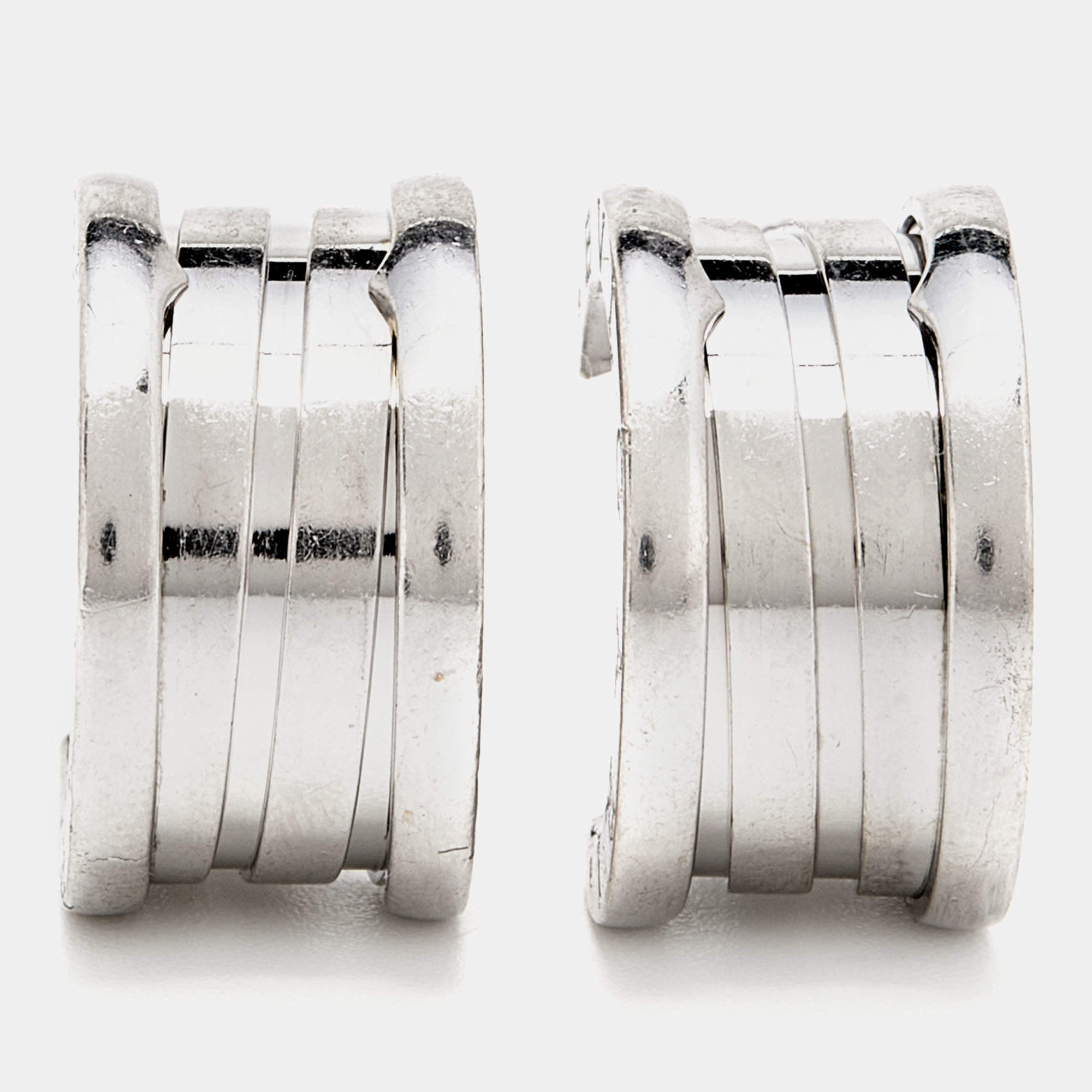 Bvlgari B.Zero1 18K White Gold Hoop Earrings