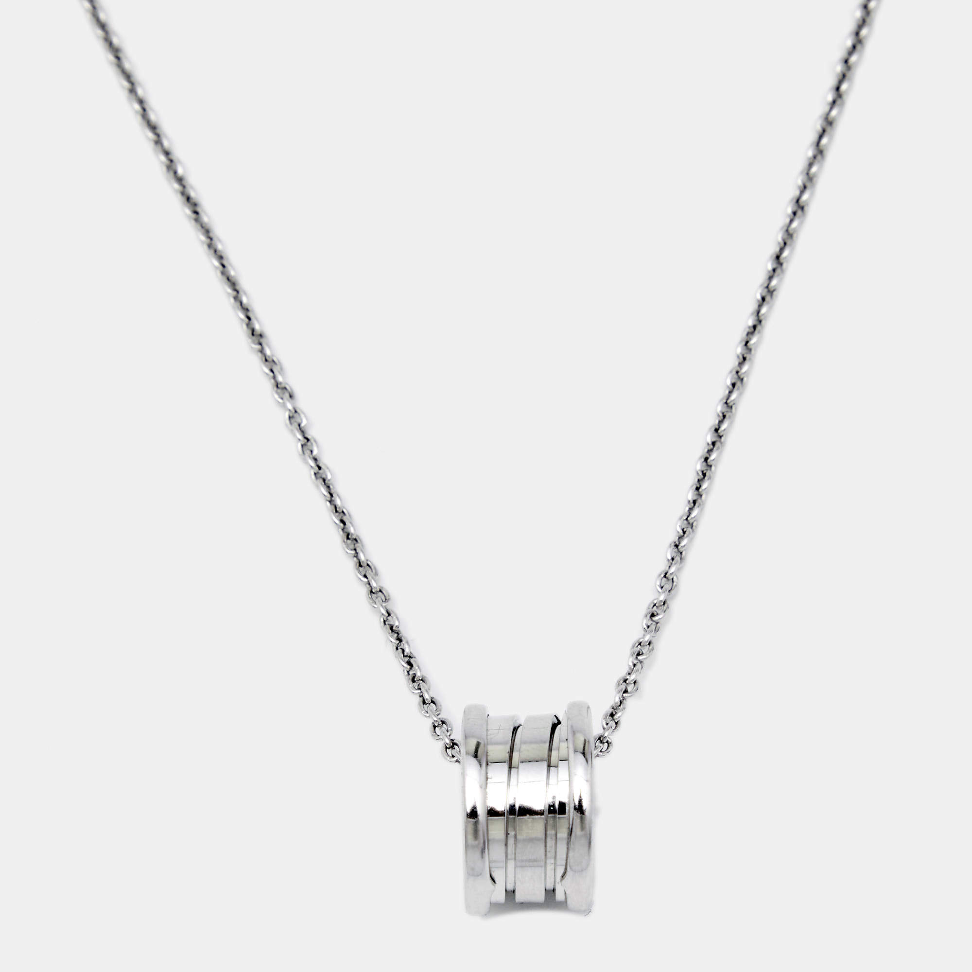 Pre Owned Bvlgari B.Zero1 18k White Gold Pendant Necklace