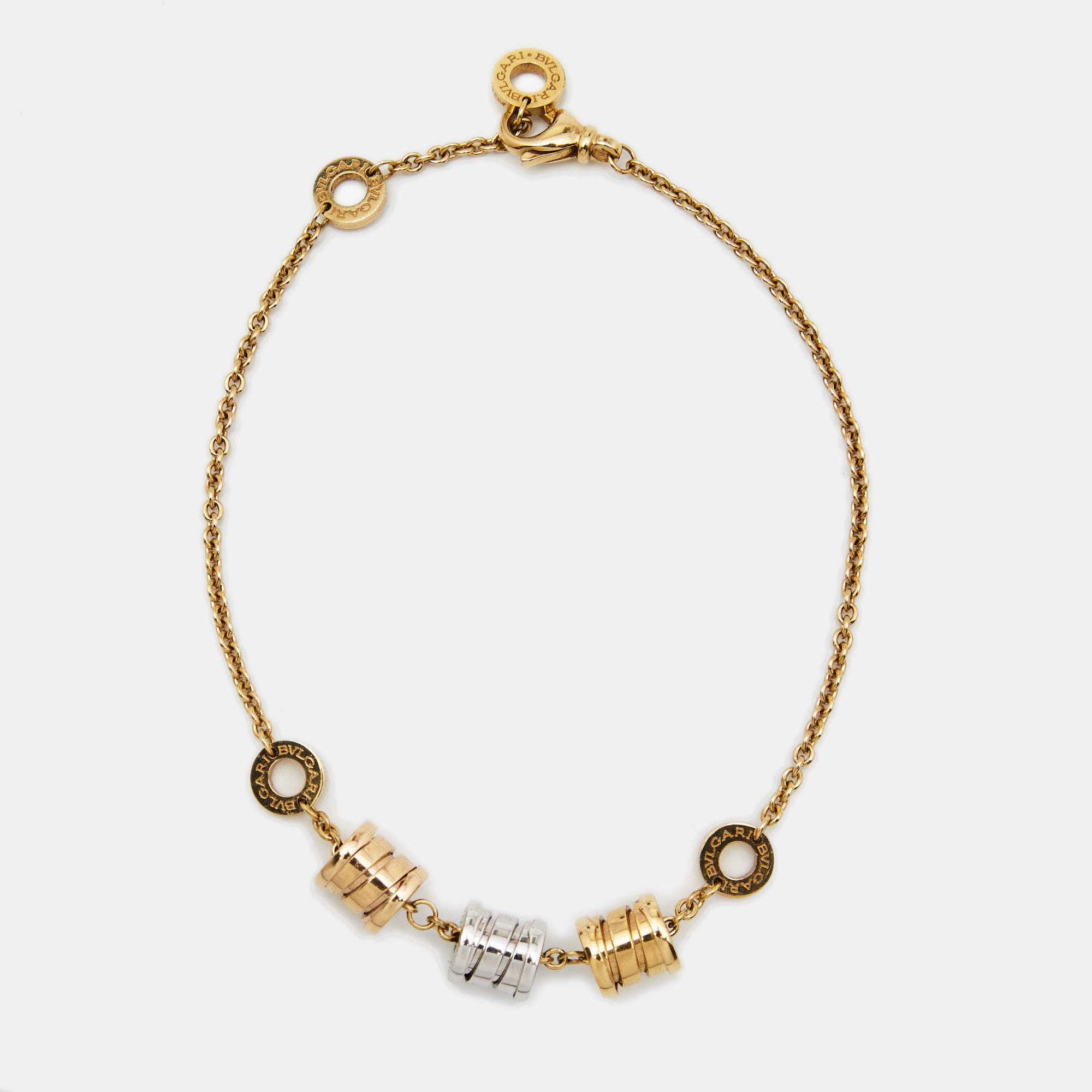 Bvlgari B.zero1 18K Three Tone Gold Element Soft Bracelet