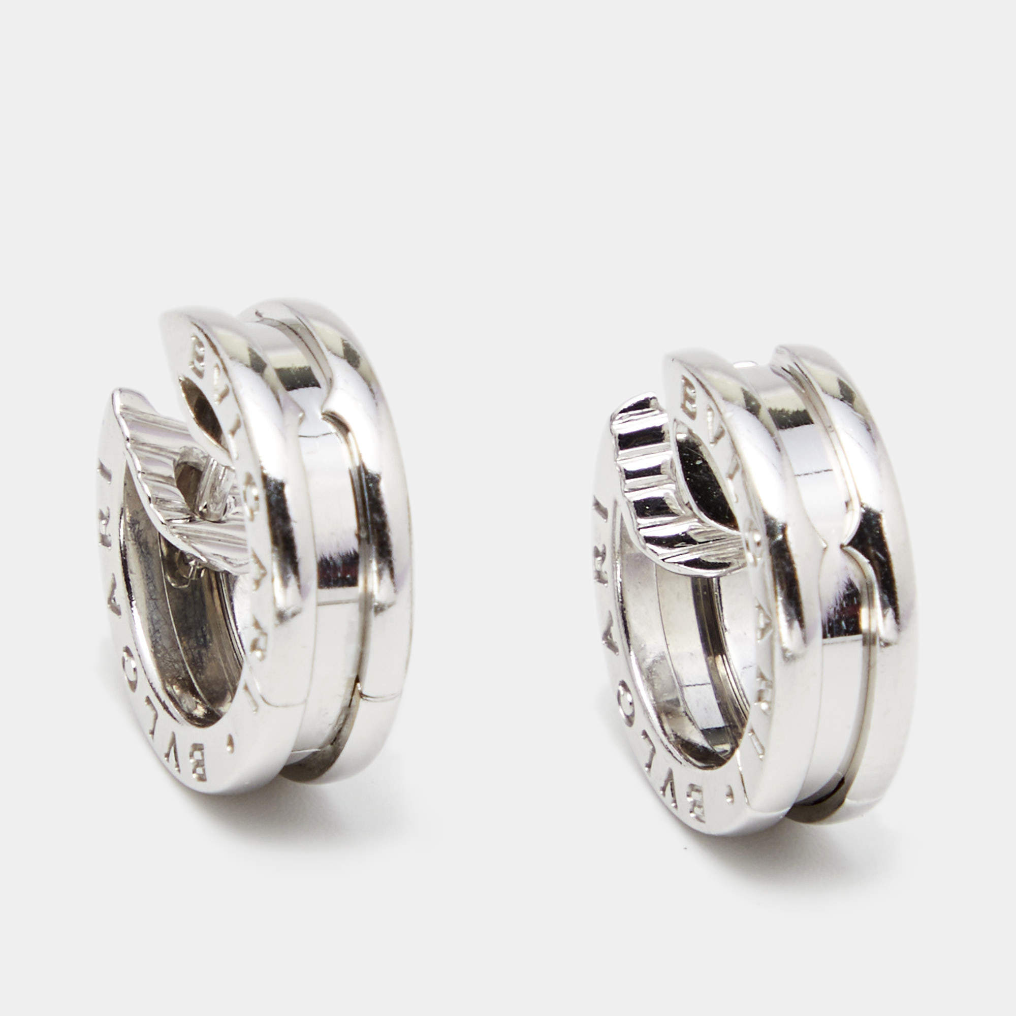 Bvlgari B.Zero1 18k White Gold Small Hoop Earrings