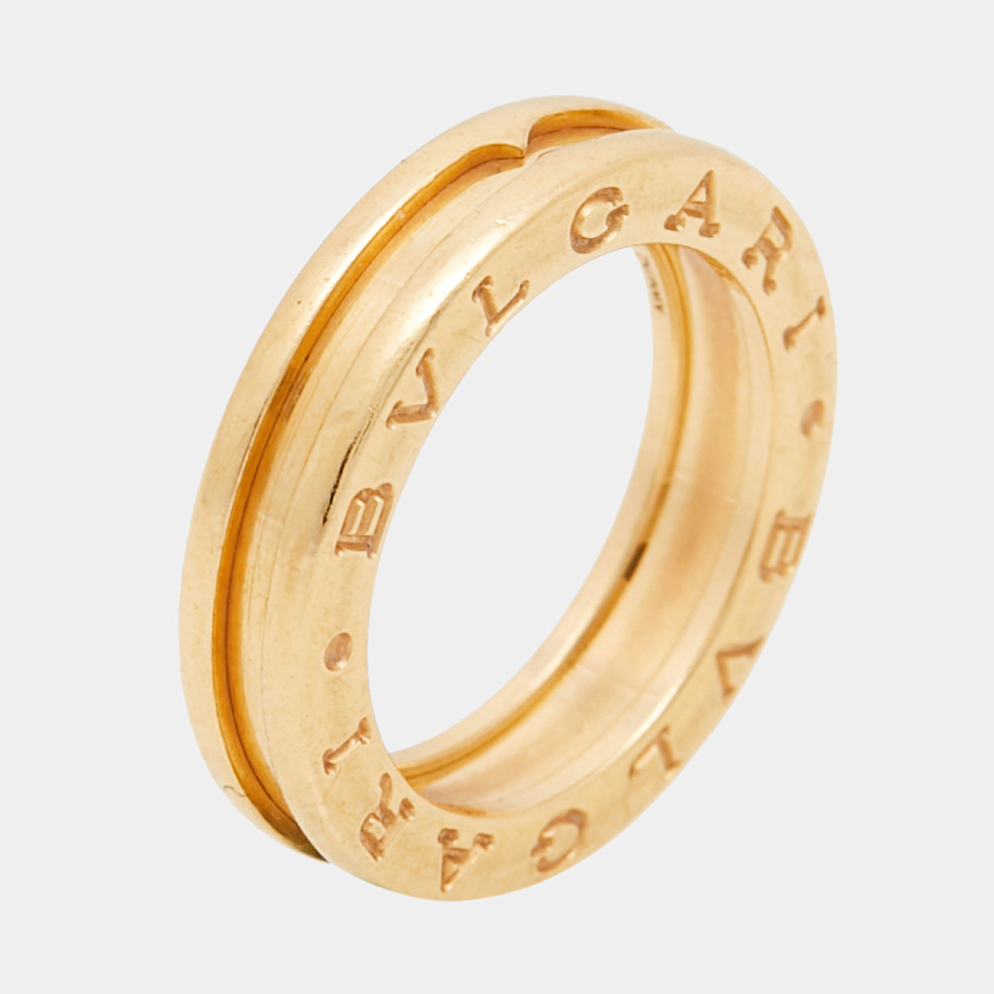 Pre Owned Bvlgari B.Zero1 18k Yellow Gold Band Ring Size 50