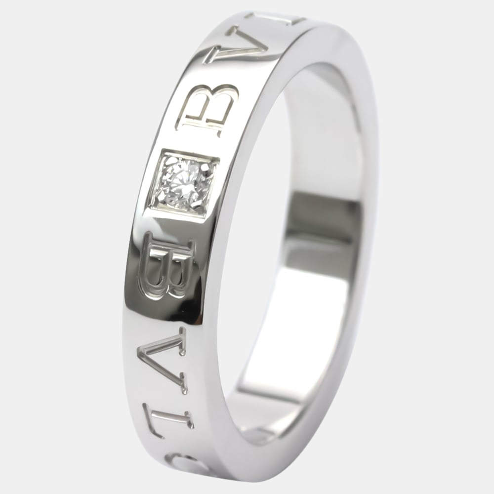 Pre Owned Bvlgari Bvlgari Bvlgari 18K White Gold Diamond Ring EU 53