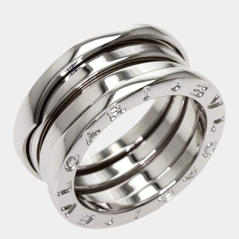 Pre Owned Bvlgari B.Zero1 3-Band 18K White Gold Ring EU 50