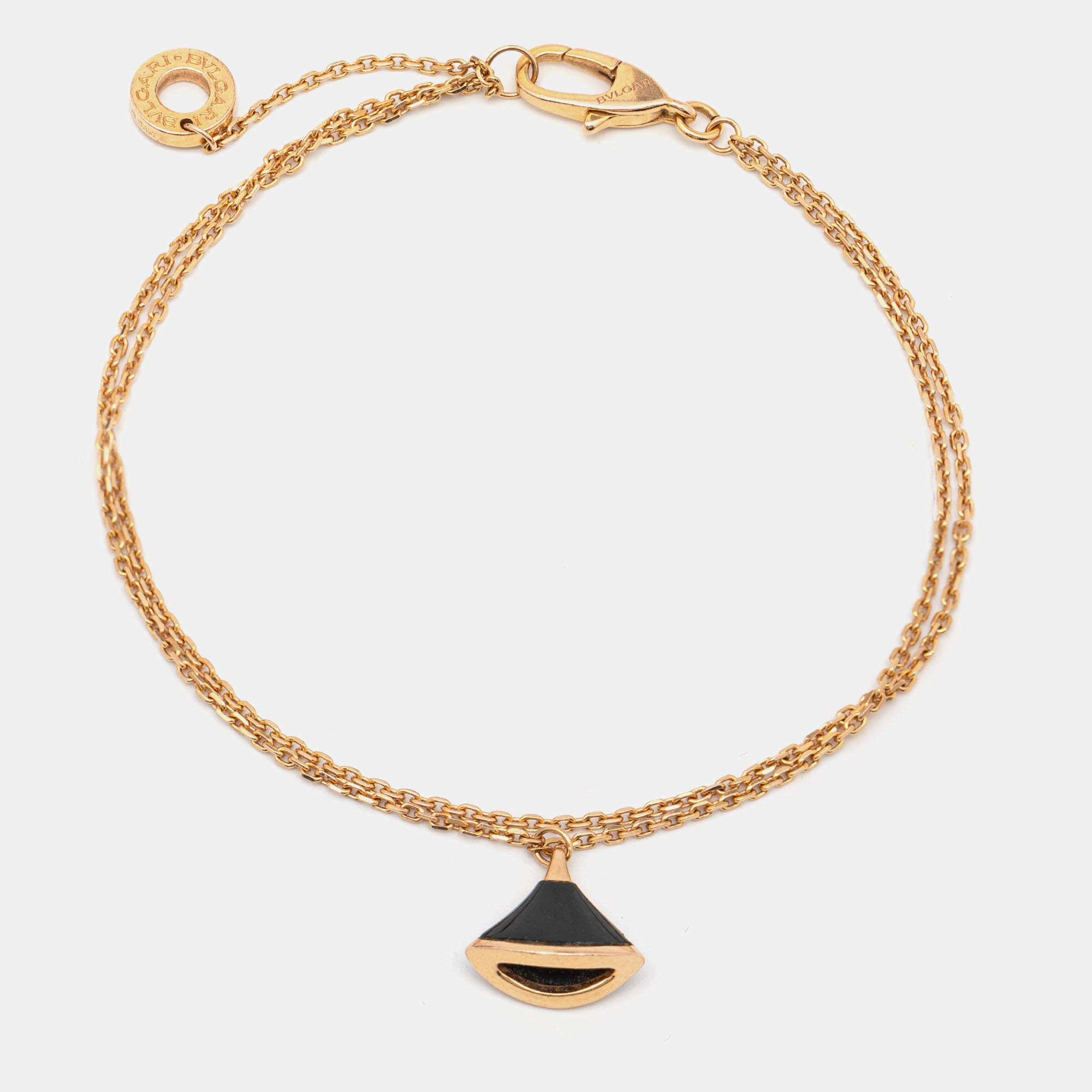 Pre Owned Bvlgari Divas' Dream Onyx 18k Rose Gold Bracelet