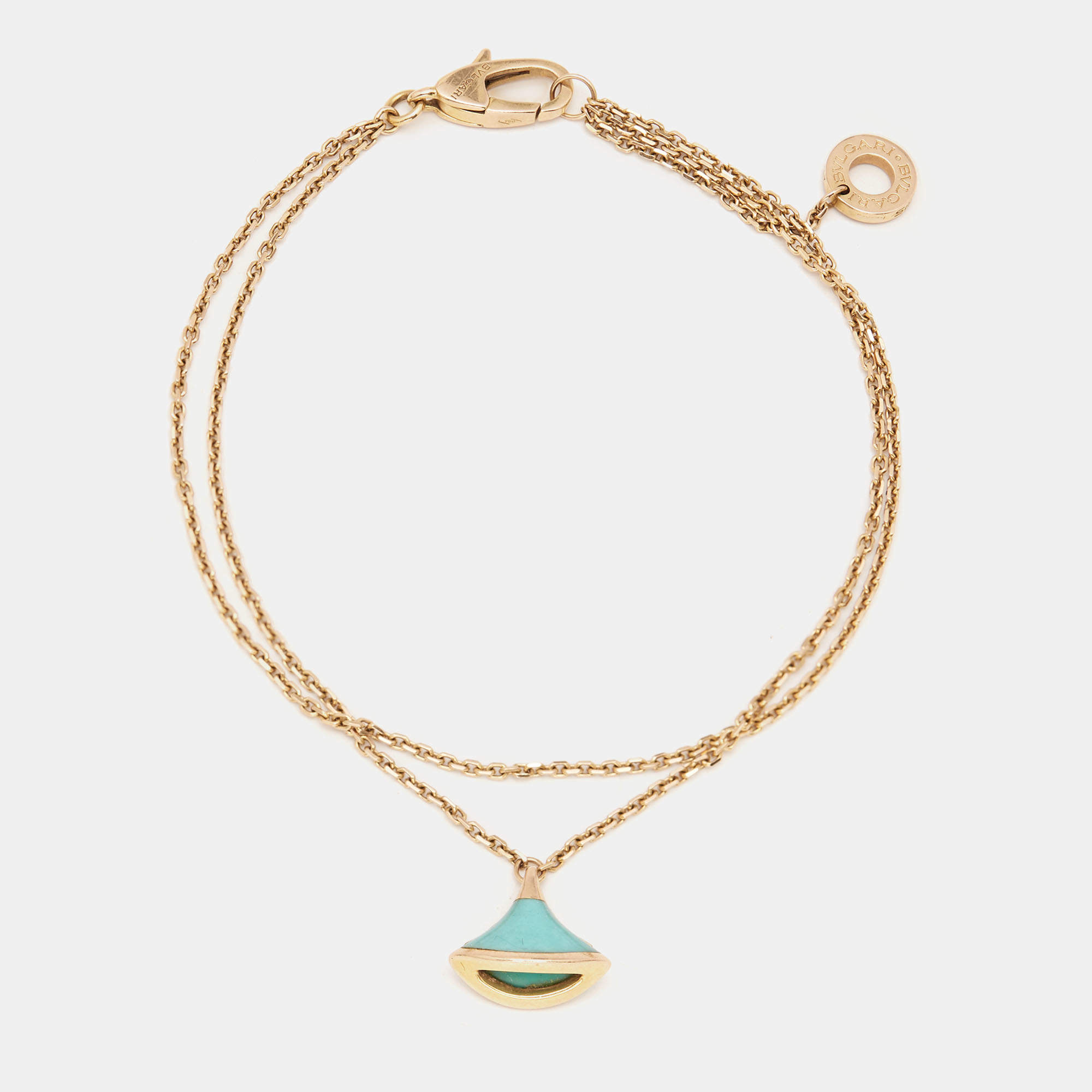 Bvlgari Divas' Dream Turquoise 18k Rose Gold Charm Bracelet SM