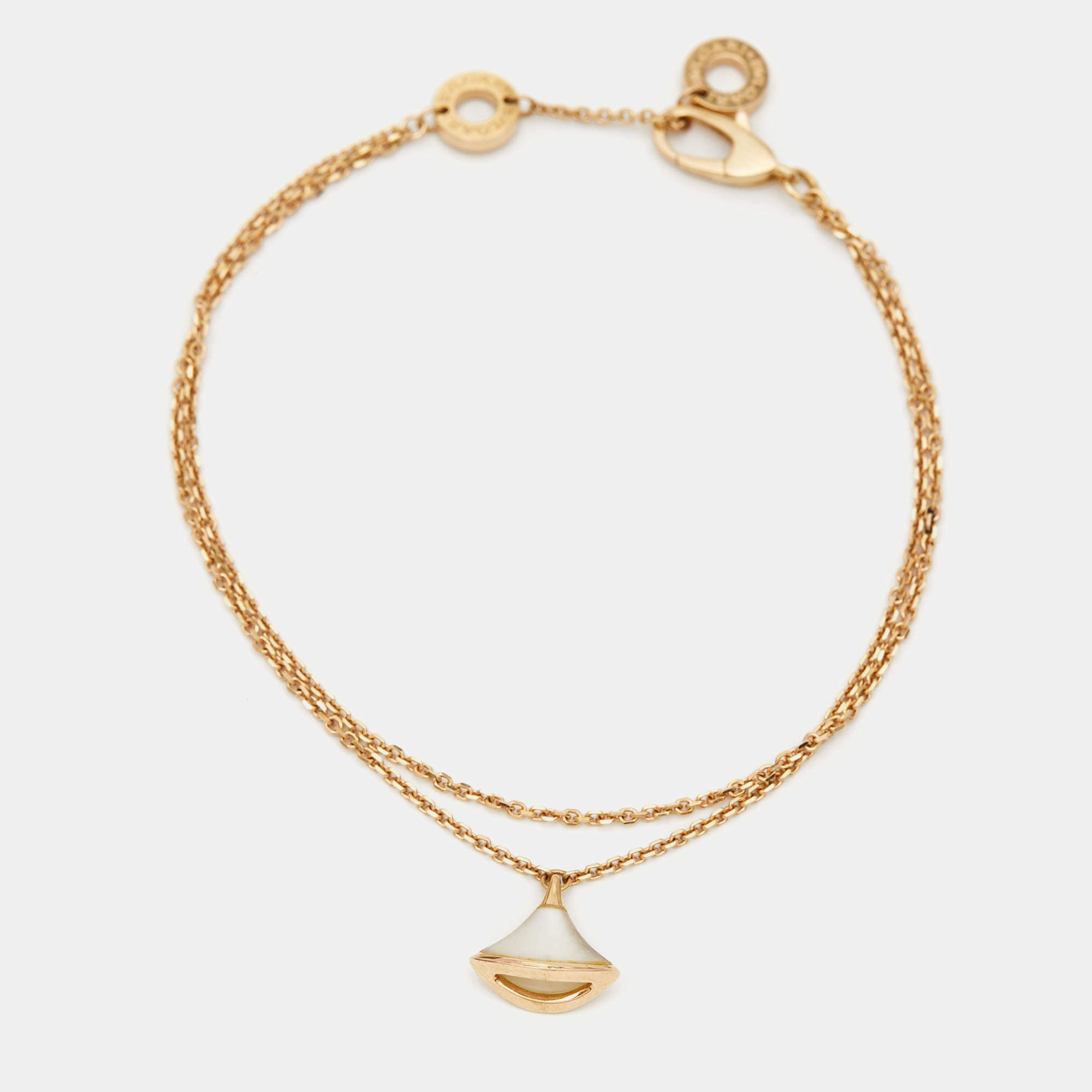 Pre Owned Bvlgari Divas' Dream Mother of Pearl 18k Rose Gold Bracelet