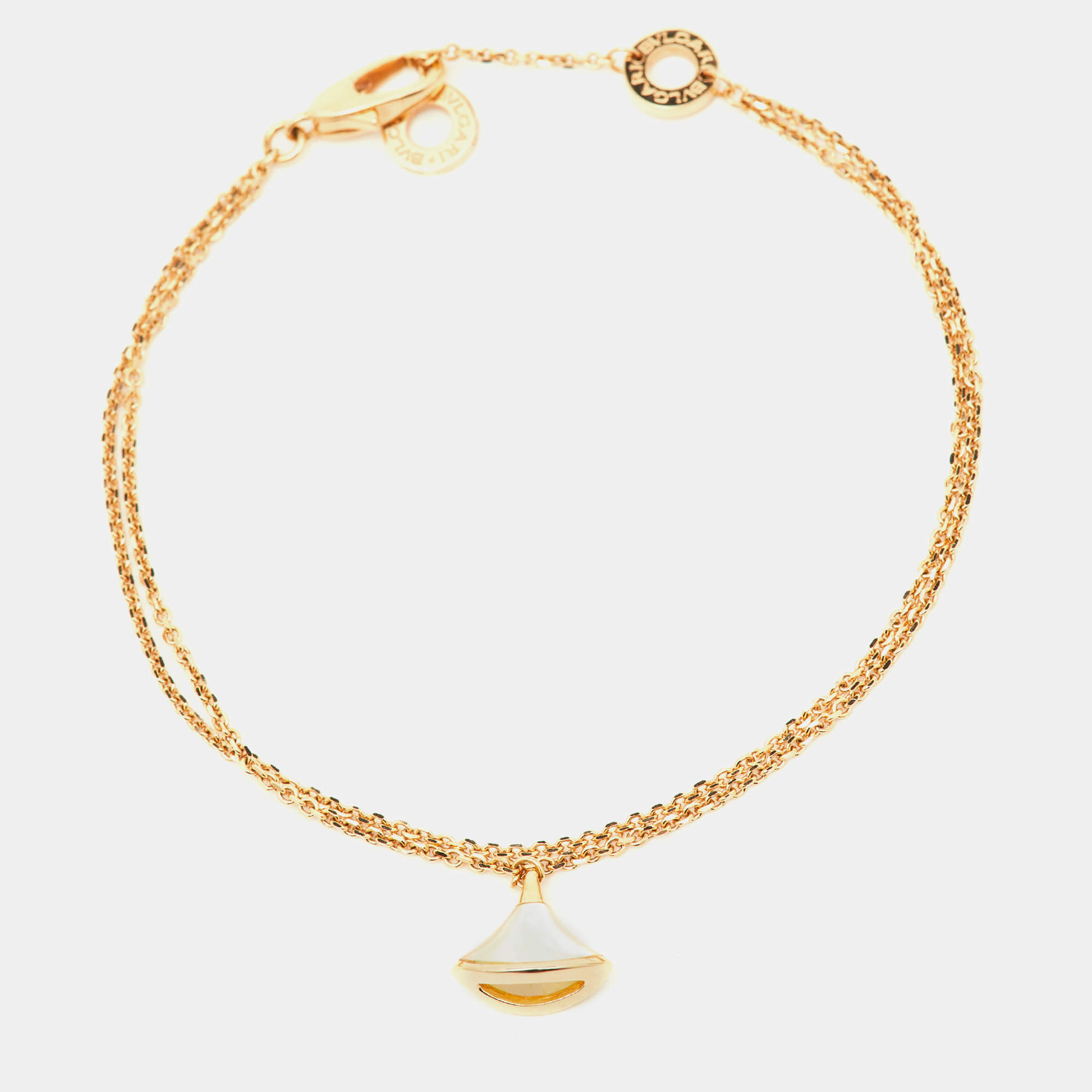 Bvlgari Divas' Dream Mother of Pearl 18K Rose Gold Charm Bracelet SM