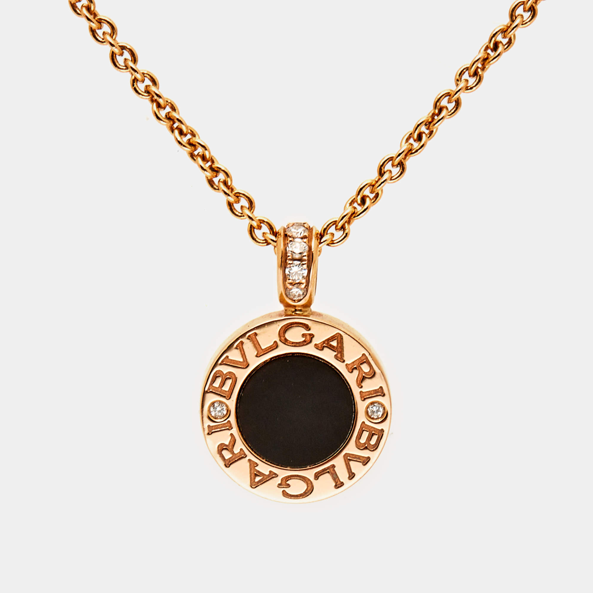 Rose gold BVLGARI BVLGARI Necklace Black,White with 0.11 ct Diamonds,Mother  of Pearl,Onyx