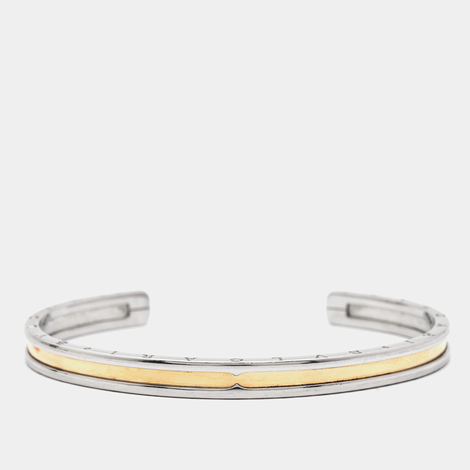 Bvlgari B.Zero1 18k Rose Gold Stainless Steel Open Cuff Bracelet M/L ...