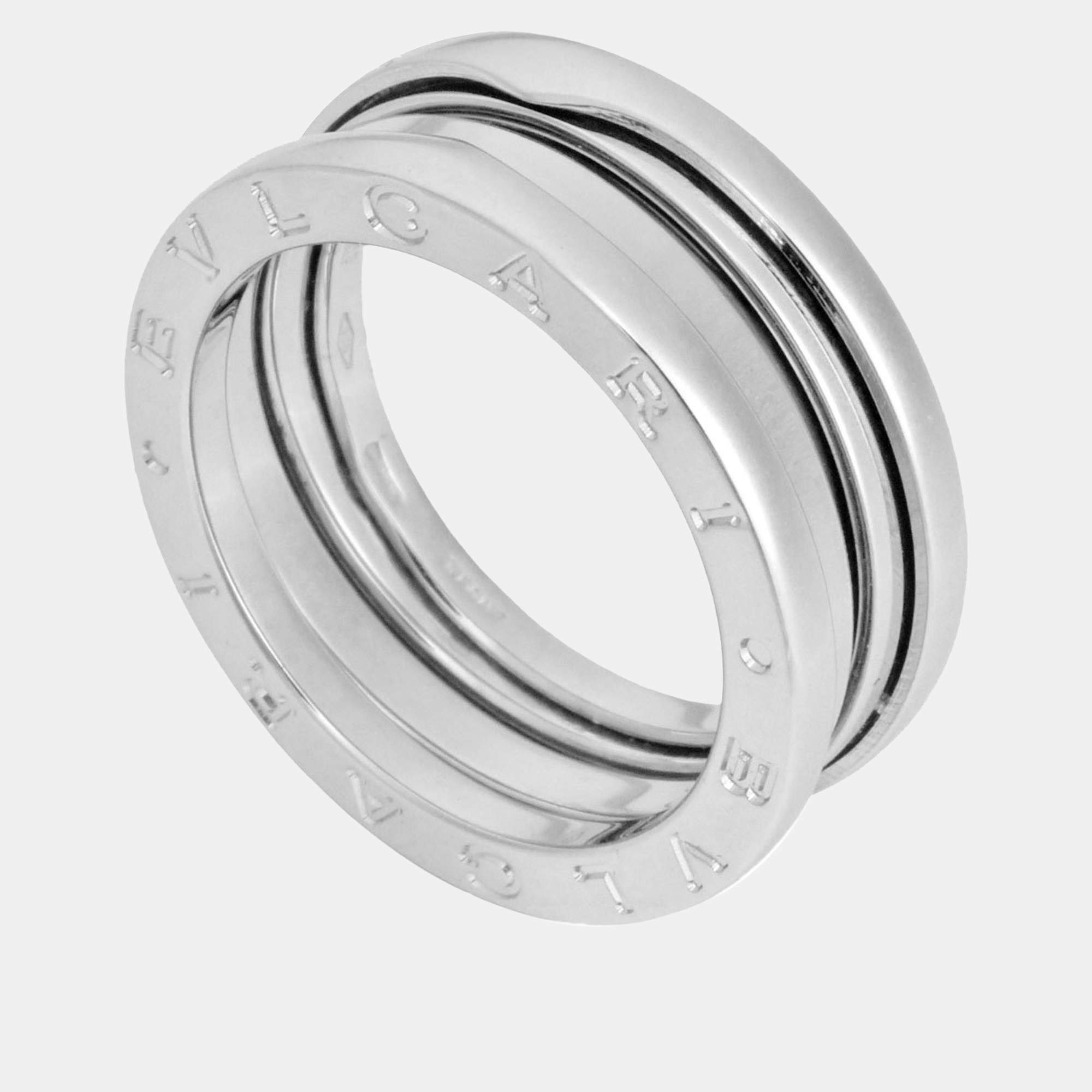 Pre Owned Bvlgari 18K White Gold B.Zero1 Band Ring EU 56 
