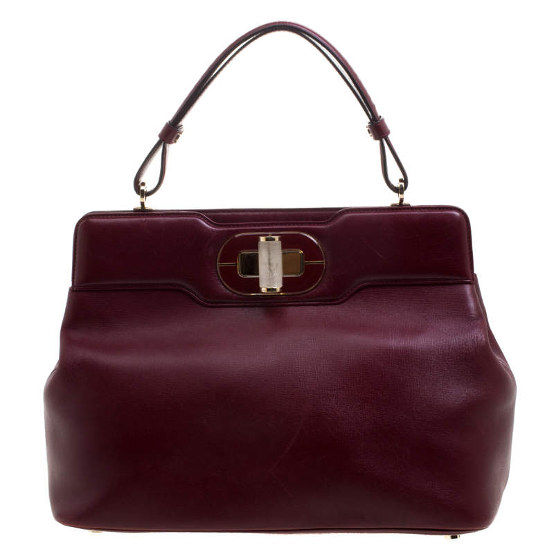 Bvlgari Burgundy Leather Isabella Rossellini Tote Bvlgari | The Luxury ...