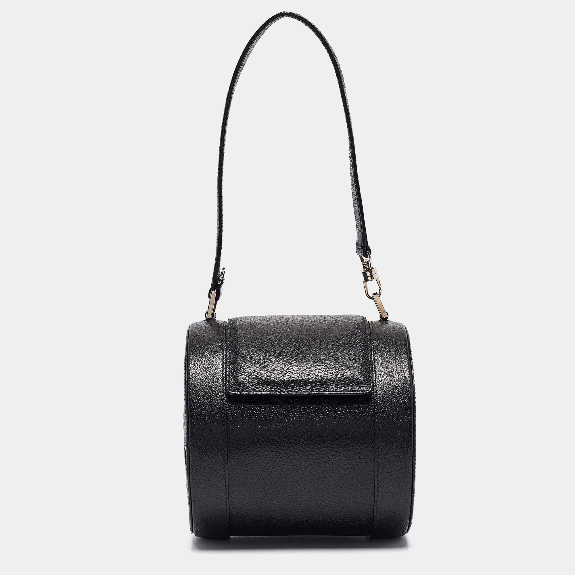 Pre Owned Bvlgari Black Leather B.Zero1 Barrel Bag
