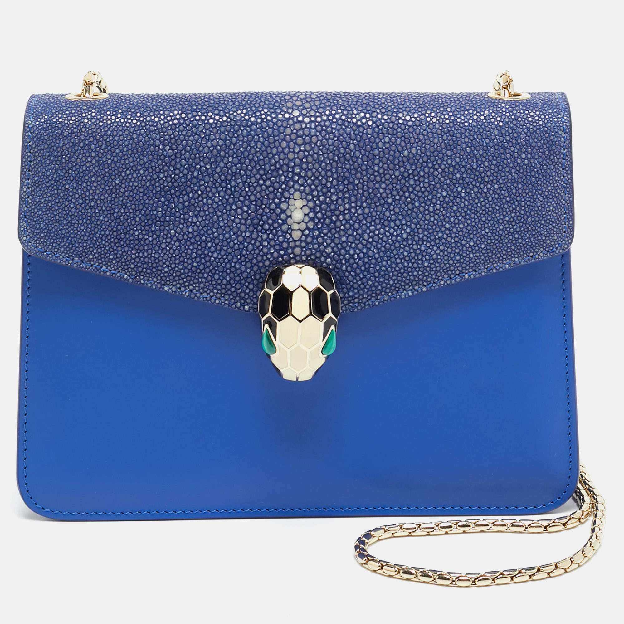 مملوكة مسبقًا Bvlgari Serpenti Forever Small Stingray and Leather Crossbody Bag