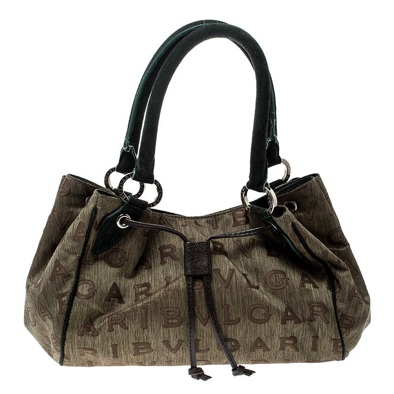 Bvlgari Multicolor Fabric and Suede Signature Tote