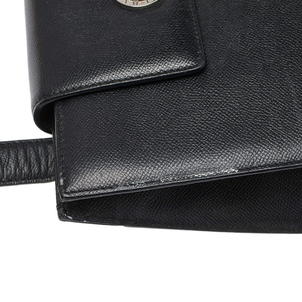 Bvlgari BLACK Nylon w/Leather Trim SHOULDER Accordian Bag ~EUC