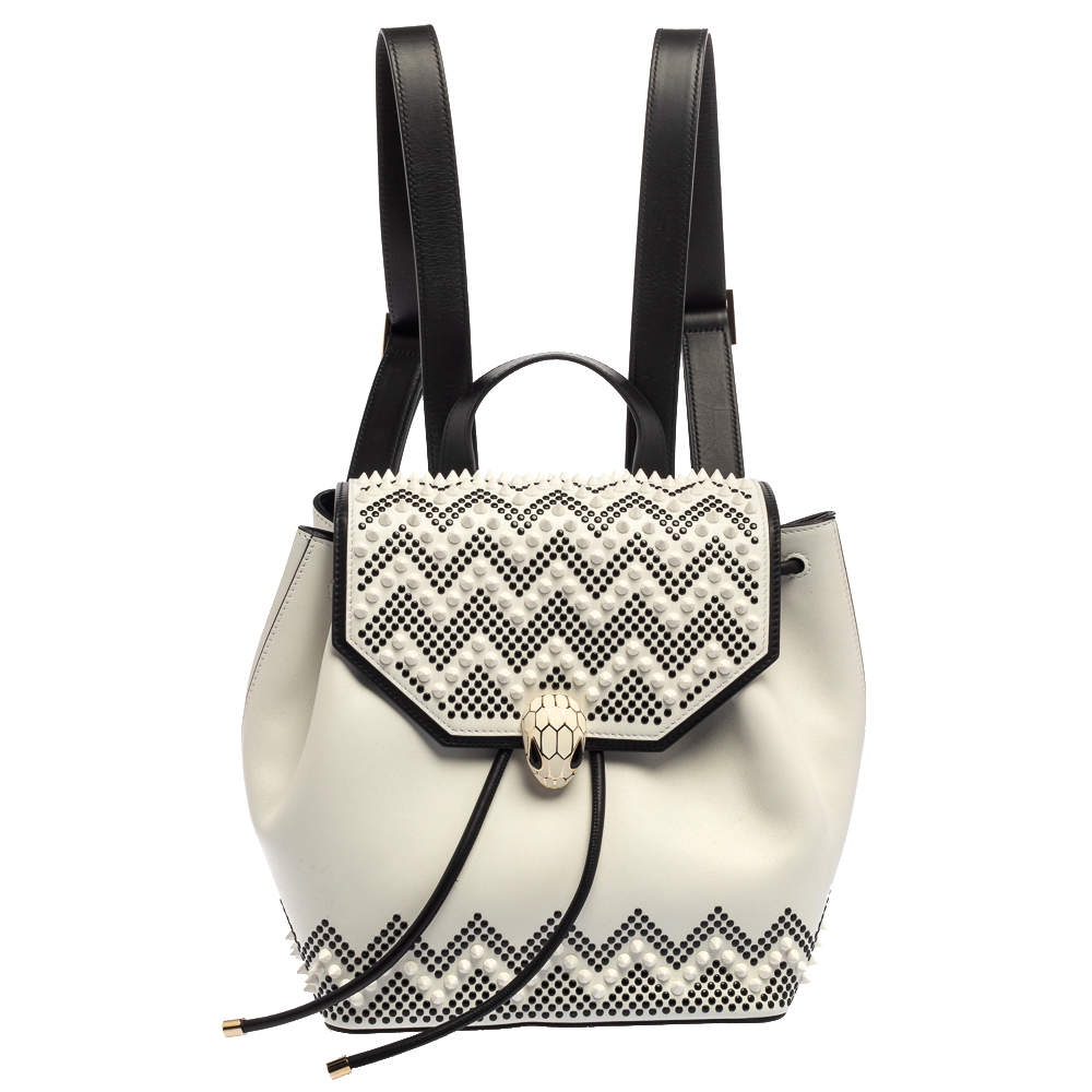 Bvlgari White Leather Serpent X Nicholas Kirkwood Backpack 