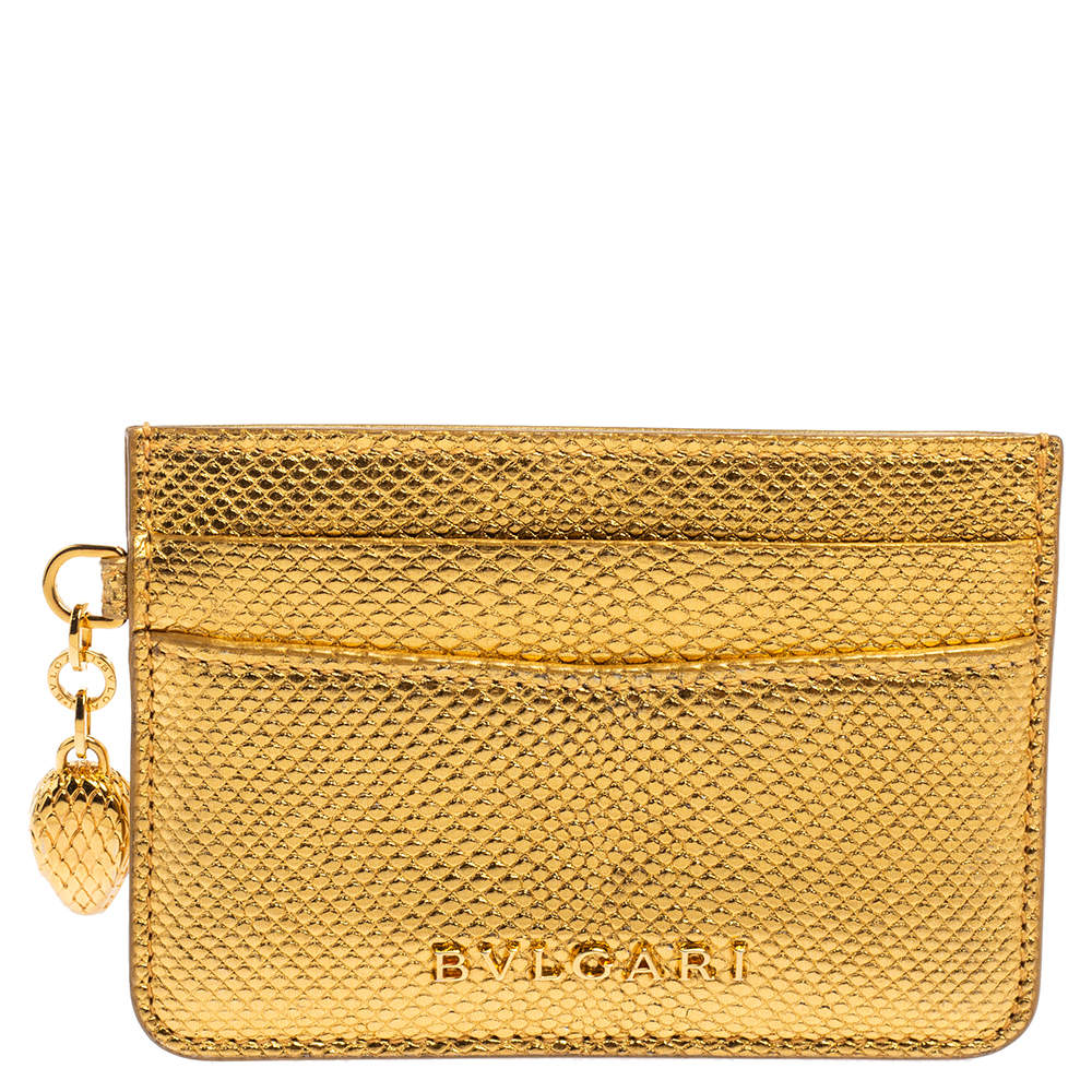 Bvlgari Gold Karung Serpenti Forever Card Holder