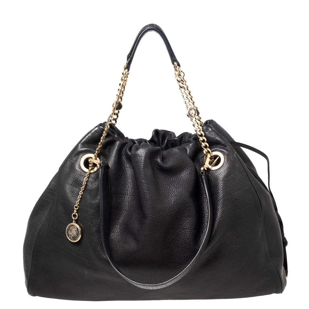 Pre Owned Bvlgari Black Leather Bonton Tote