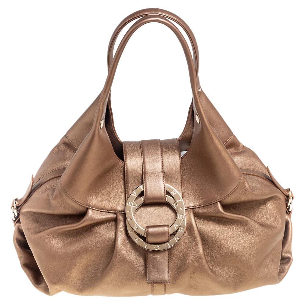 Bvlgari Gold Leather Chandra Hobo