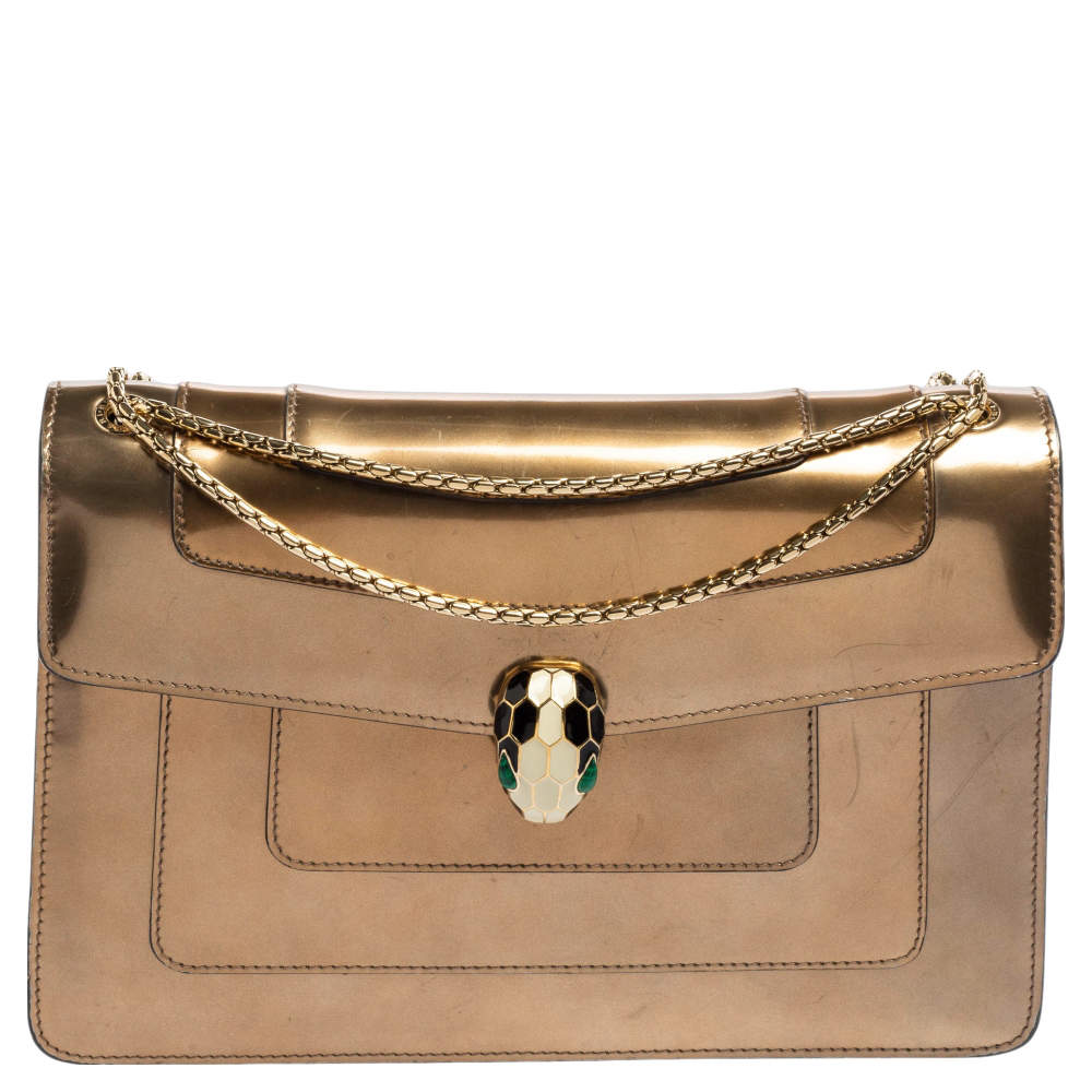 Serpenti pony-style calfskin handbag Bvlgari Gold in Pony-style calfskin -  30830059