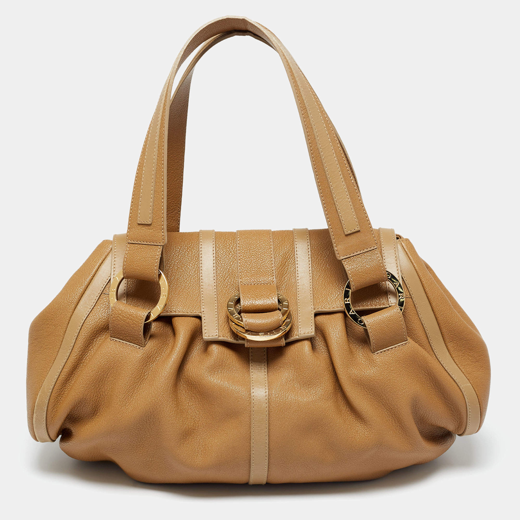 Bvlgari Tan Leather Chandra Shoulder Bag