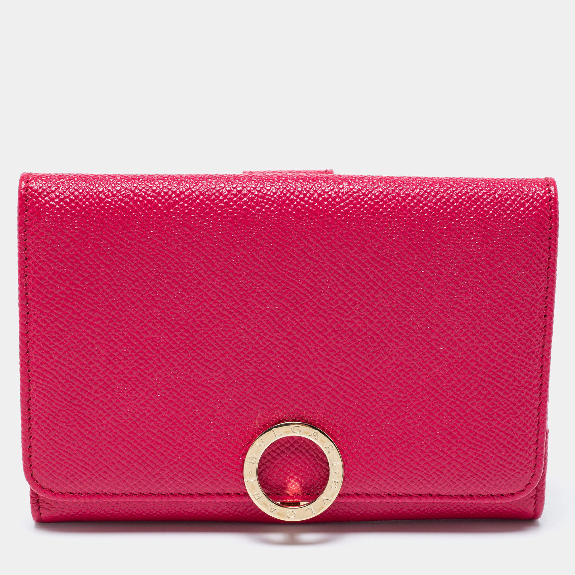 Bvlgari Fuchsia Leather Bvlgari Trifold Wallet