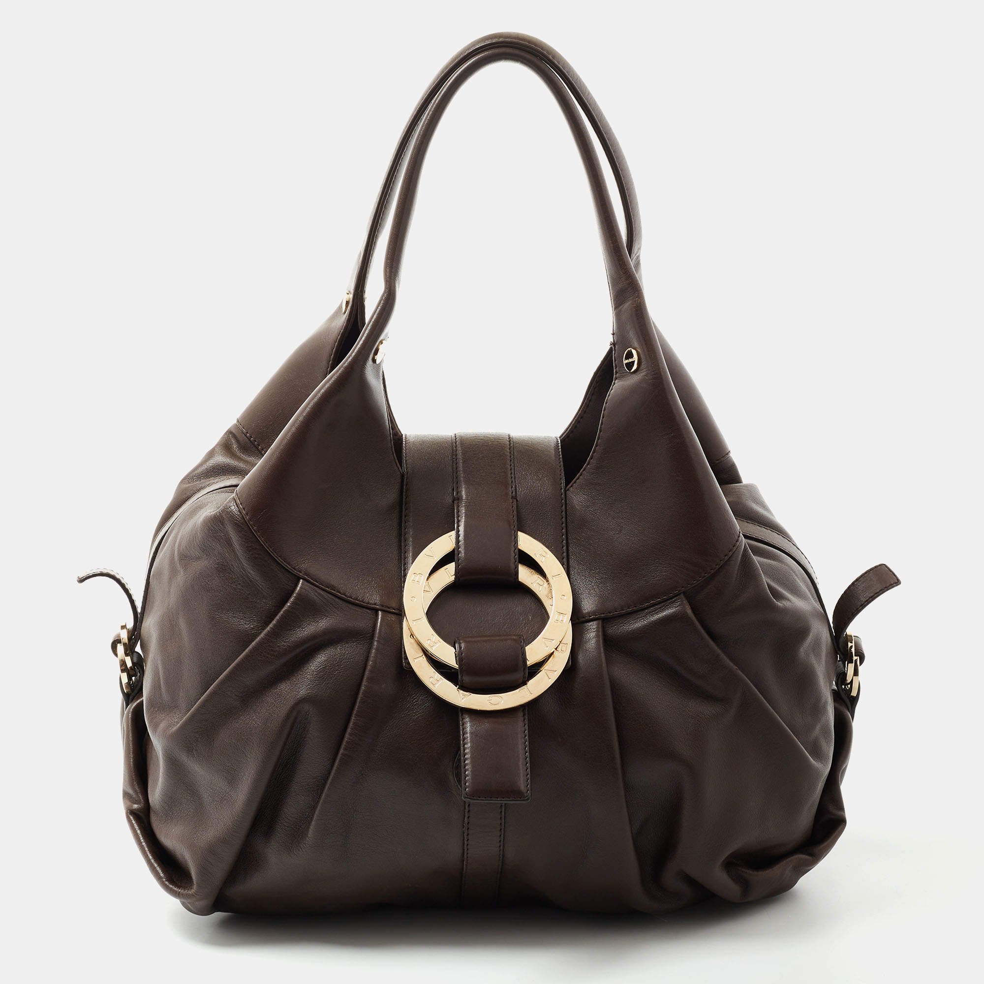 Bvlgari Dark Brown Leather Chandra Hobo