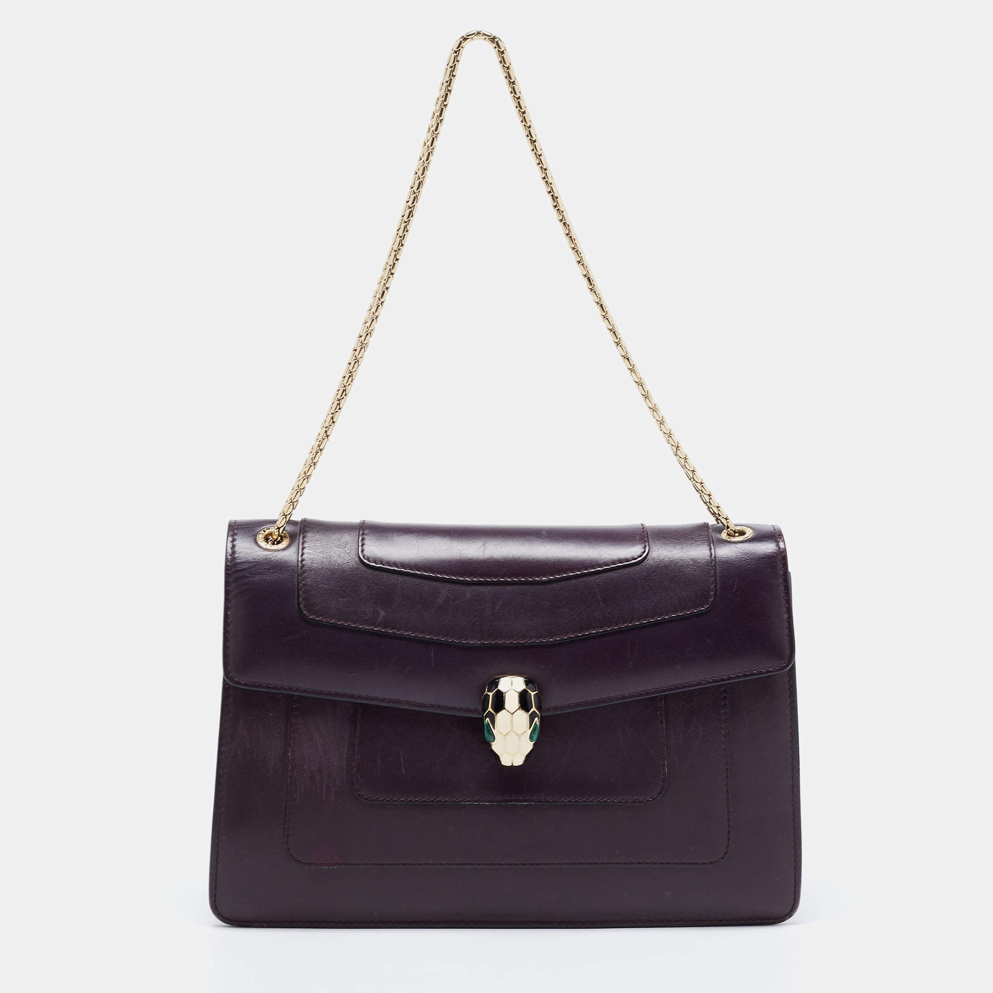 Bvlgari Plum Leather Medium Serpenti Forever Shoulder Bag Bvlgari | The ...