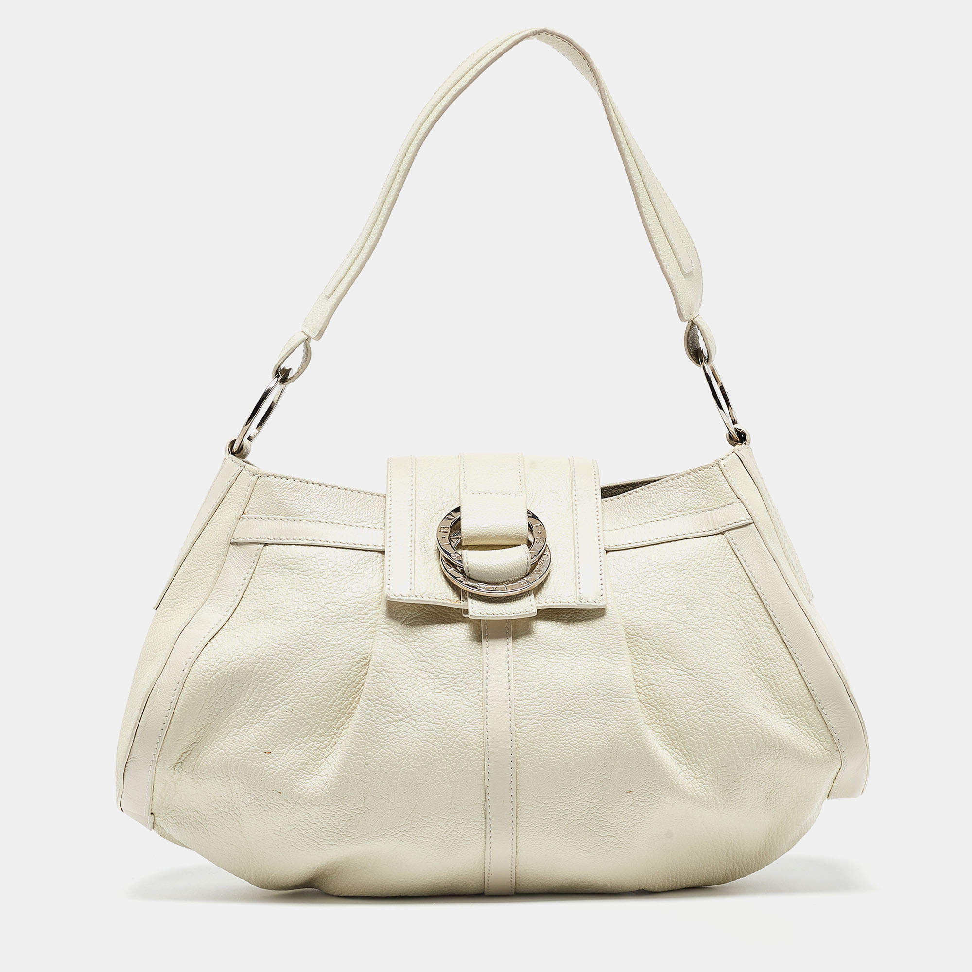 Bvlgari Off White Leather Chandra Shoulder Bag Bvlgari TLC