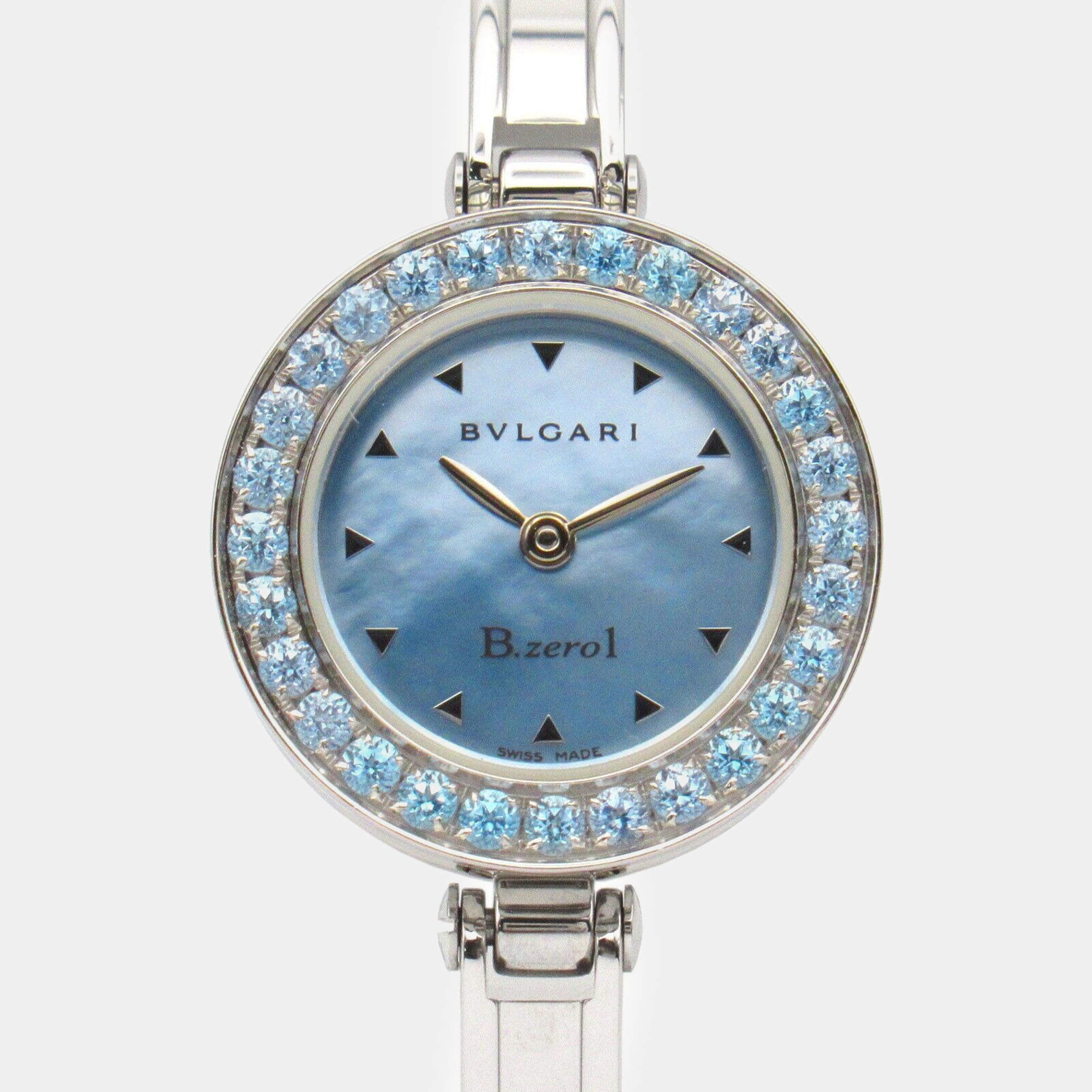 Bvlgari Blue Stainless Steel B.Zero1 BZ22S Quartz Women's Wristwatch 22 mm