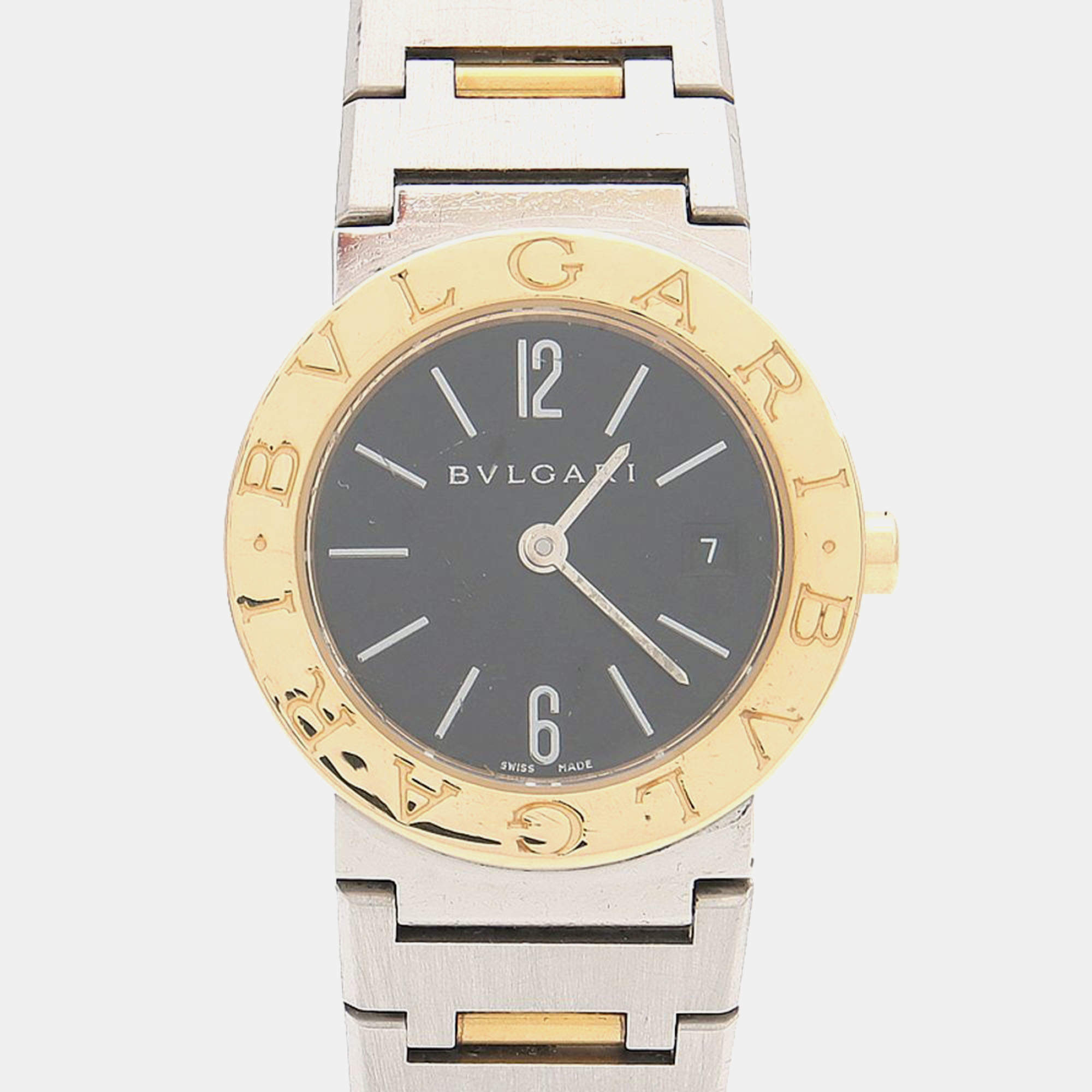 Pre Owned Bvlgari BB26SG Automatic Black Stainless Steel Women's Wristwatch 26 mm