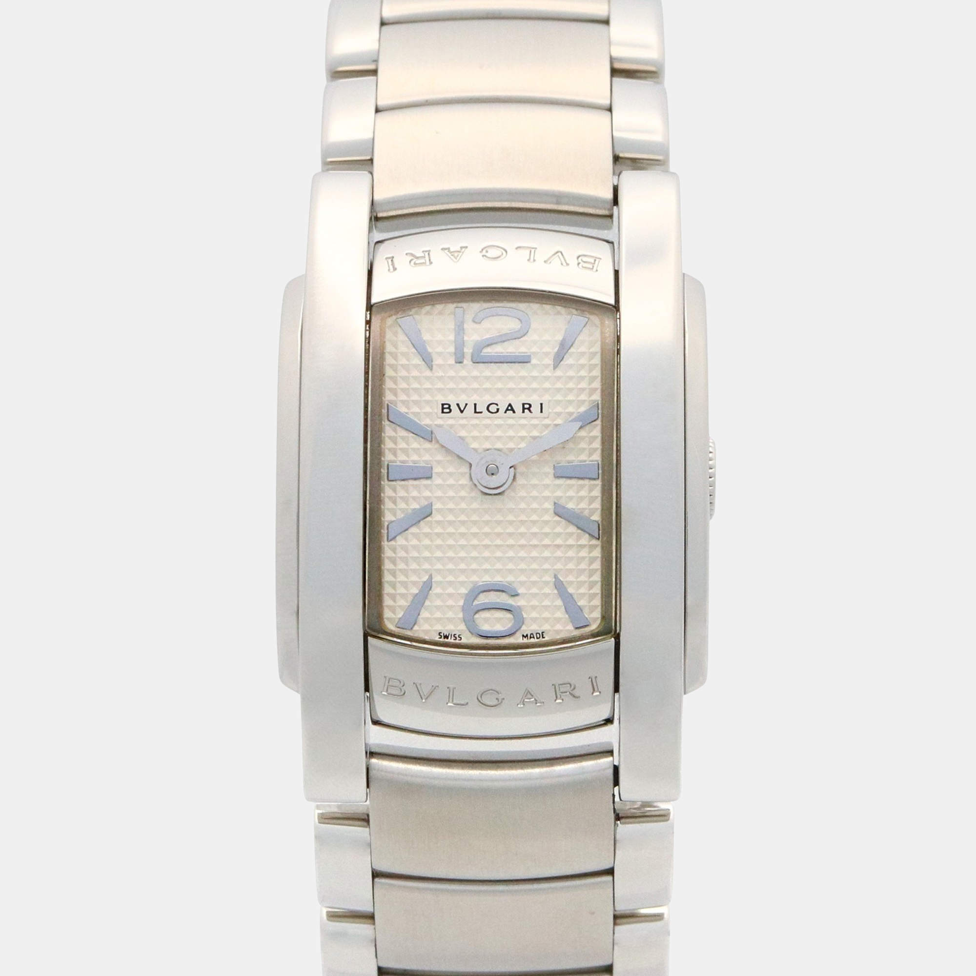 Pre Owned Bvlgari Assioma AA26S Quartz Silver Stainless Steel Women's Wristwatch 18 mm
