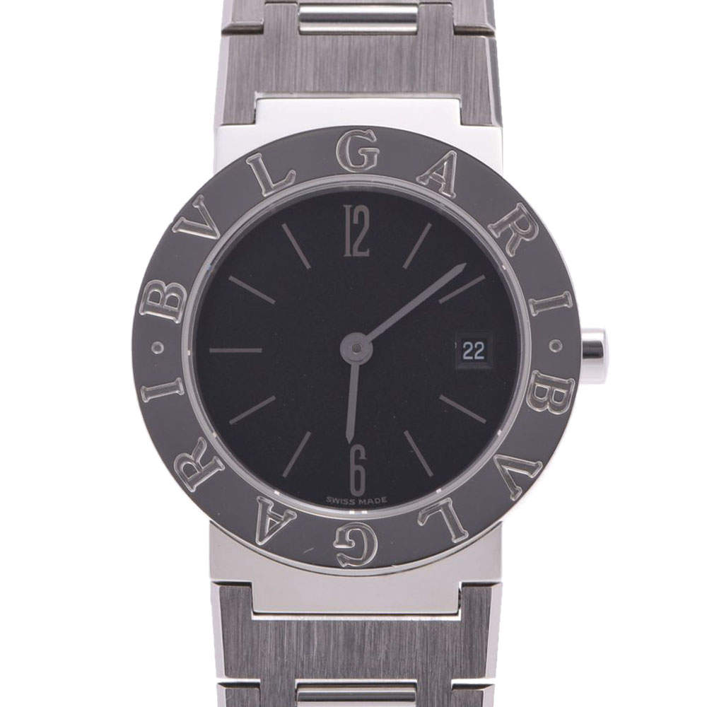 Pre Owned Bvlgari Black Stainless Steel Bvlgari BB26SS Women's Wristwatch 26 MM