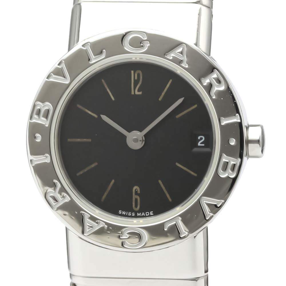 Bvlgari Black Stainless Steel Tubogas BB232TS Quartz Women's Wristwatch 23 MM