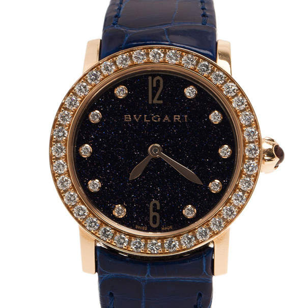 Bvlgari Black 18K Rose Gold BBL P33G/PO1332 Women's Wristwatch 32MM
