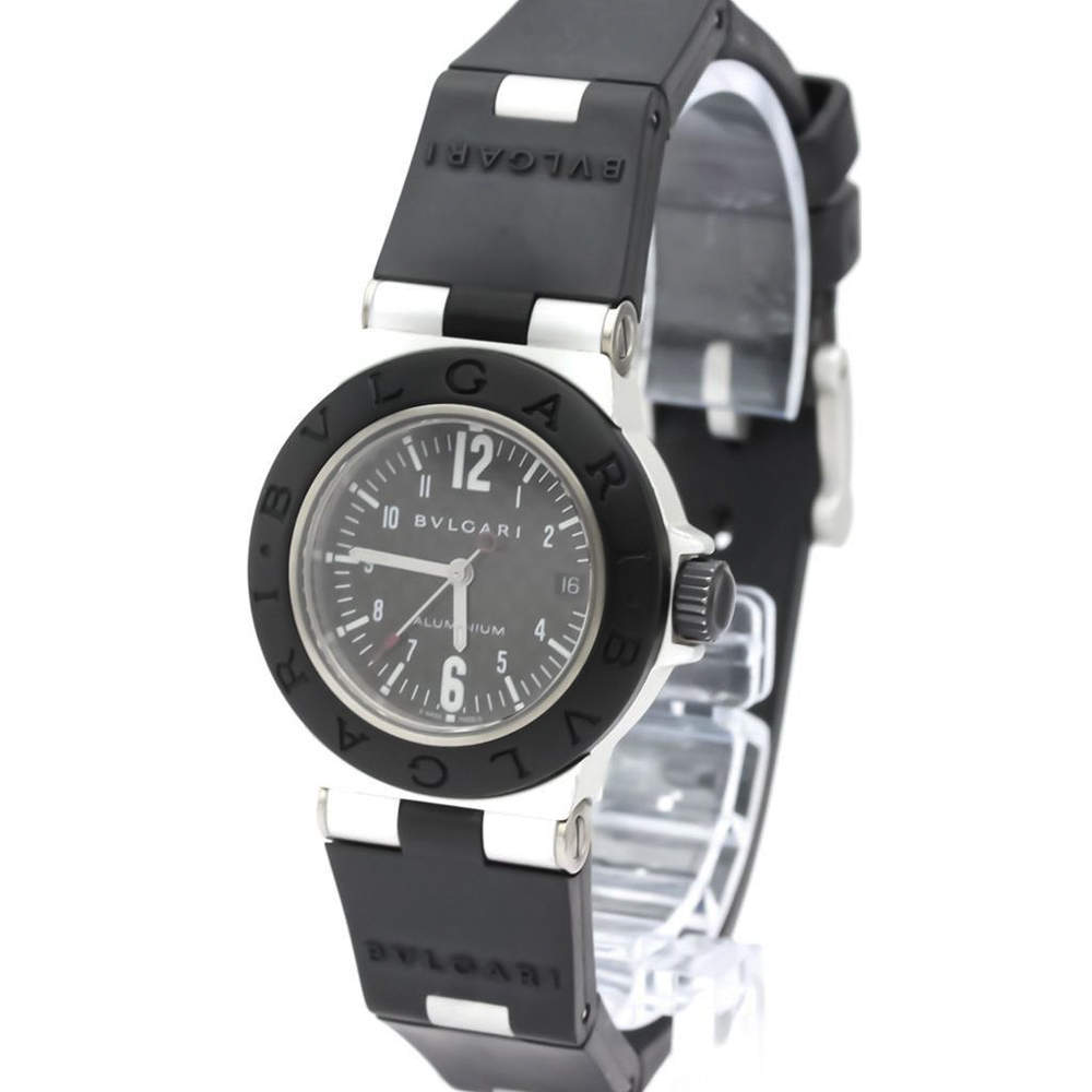 Bvlgari Black Carbon Fiber Aluminum Diagono AL 29 TA Women's Wristwatch 29 MM