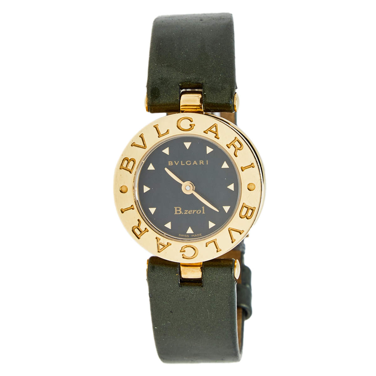 Pre Owned Bvlgari Black 18k Rose Gold Leather B.Zero1 BZ22G Women's Wristwatch 22 mm