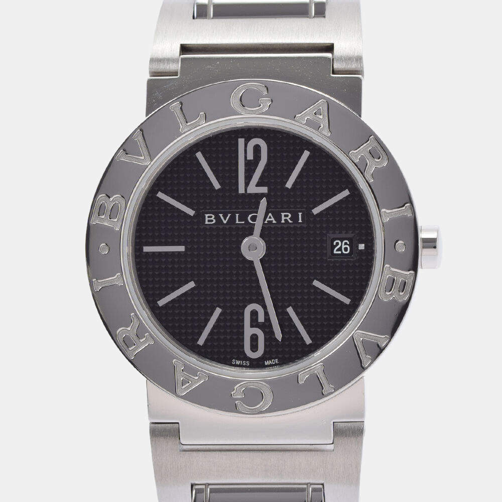 Pre Owned Bvlgari Black Stainless Steel Bvlgari Bvlgari BBL26S Quartz Women's Wristwatch 26 mm