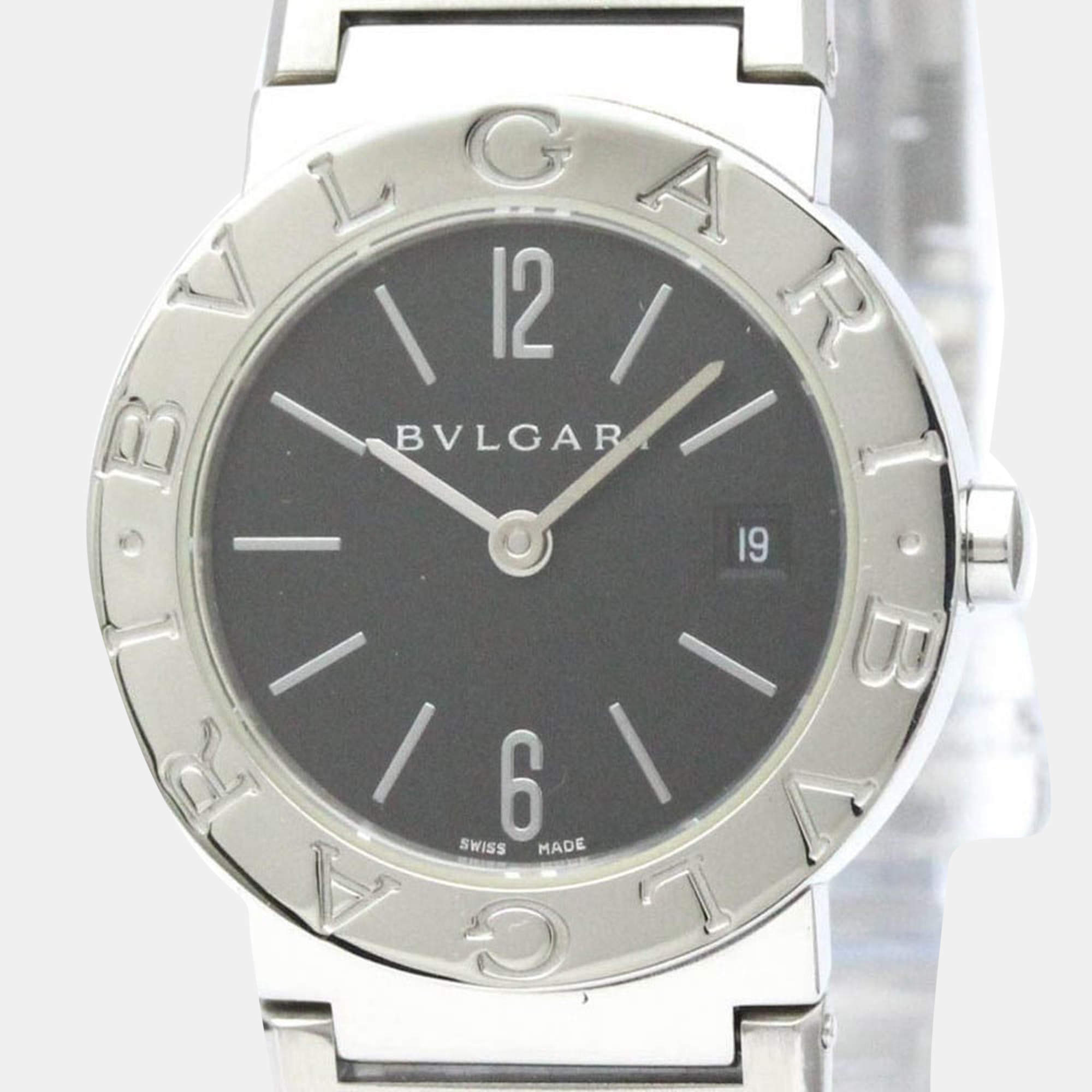 Bvlgari Black Stainless Steel Bvlgari Bvlgari BB26SS Women's Wristwatch 26 mm