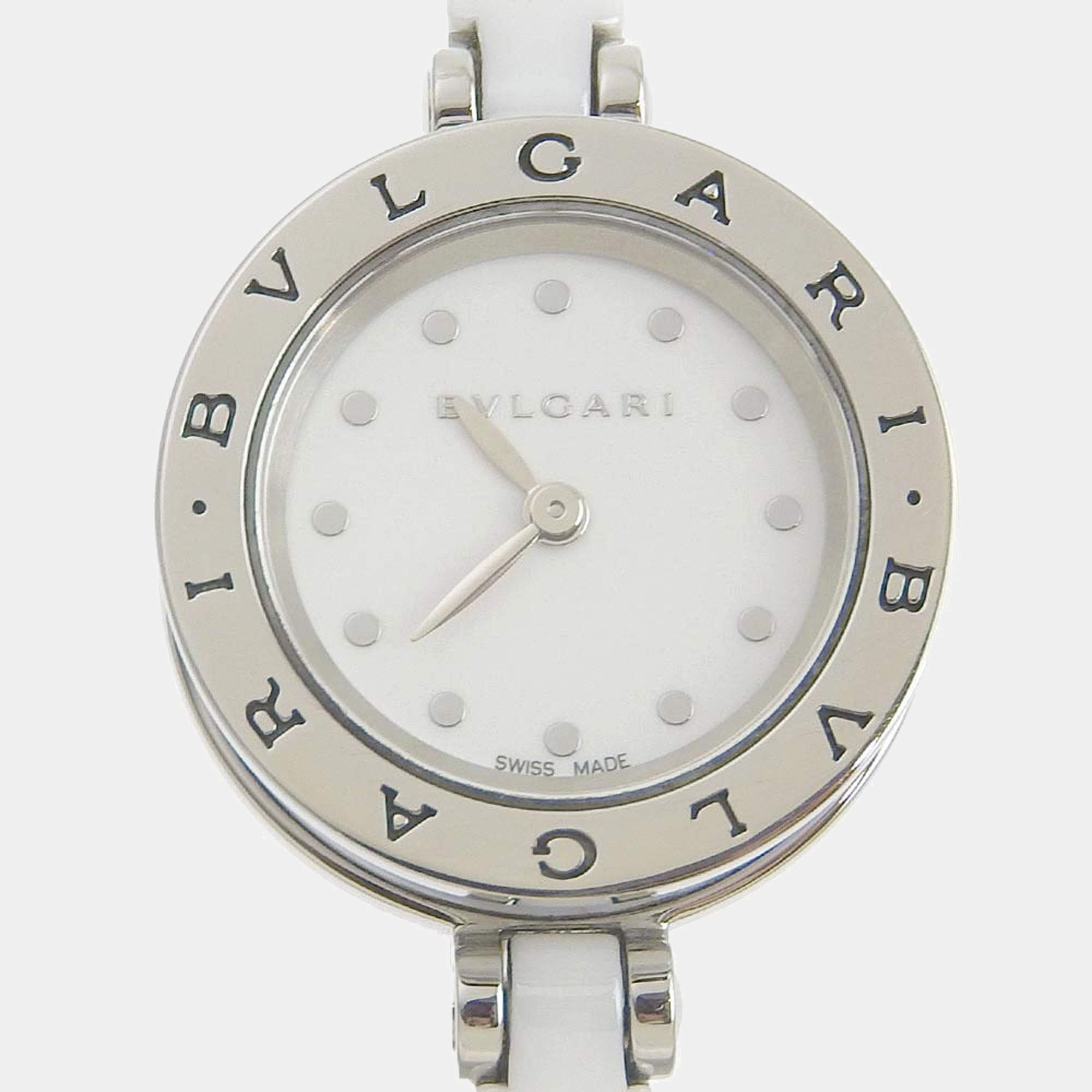 Bvlgari White Stainless Steel B.Zero1 BZ23S Women's Wristwatch 23 mm