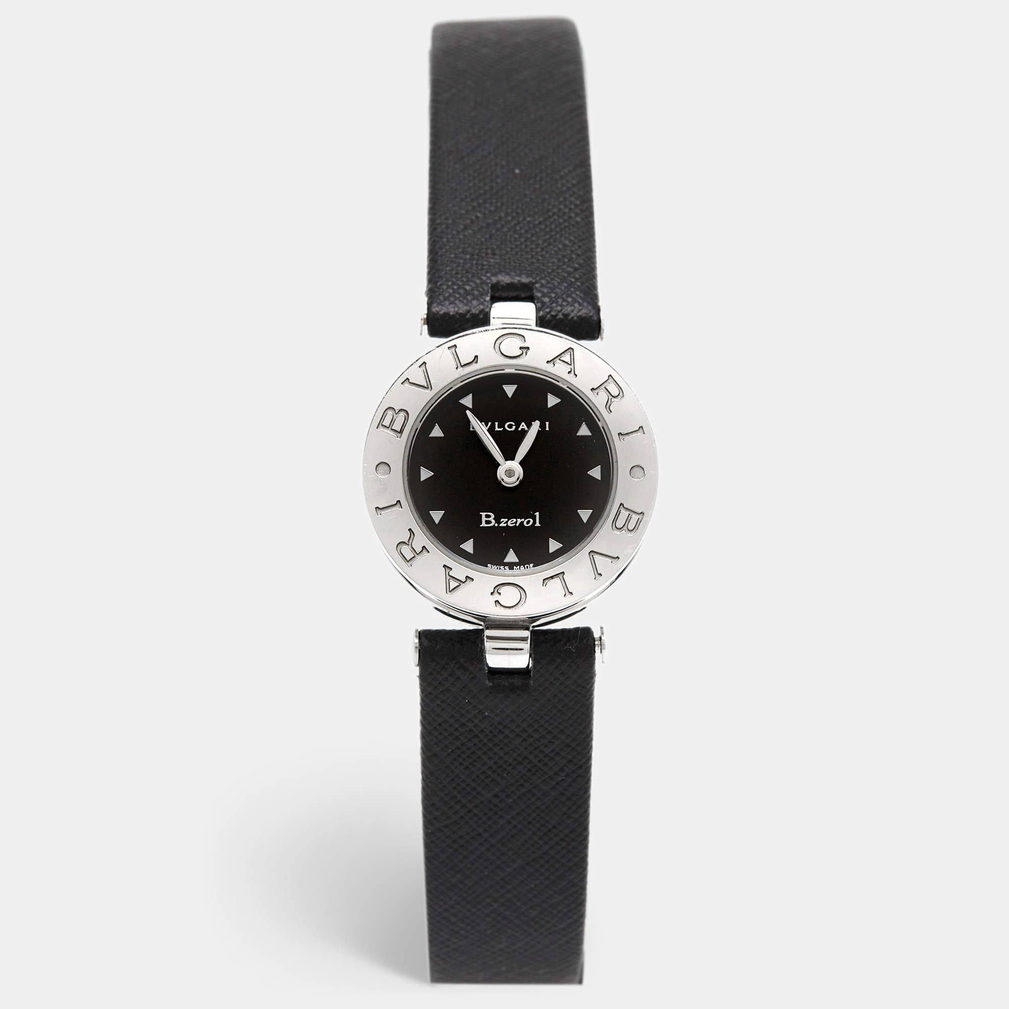 Bvlgari Black Stainless Steel Calf B.zero1 Bz22s Women's Wristwatch 22 mm 