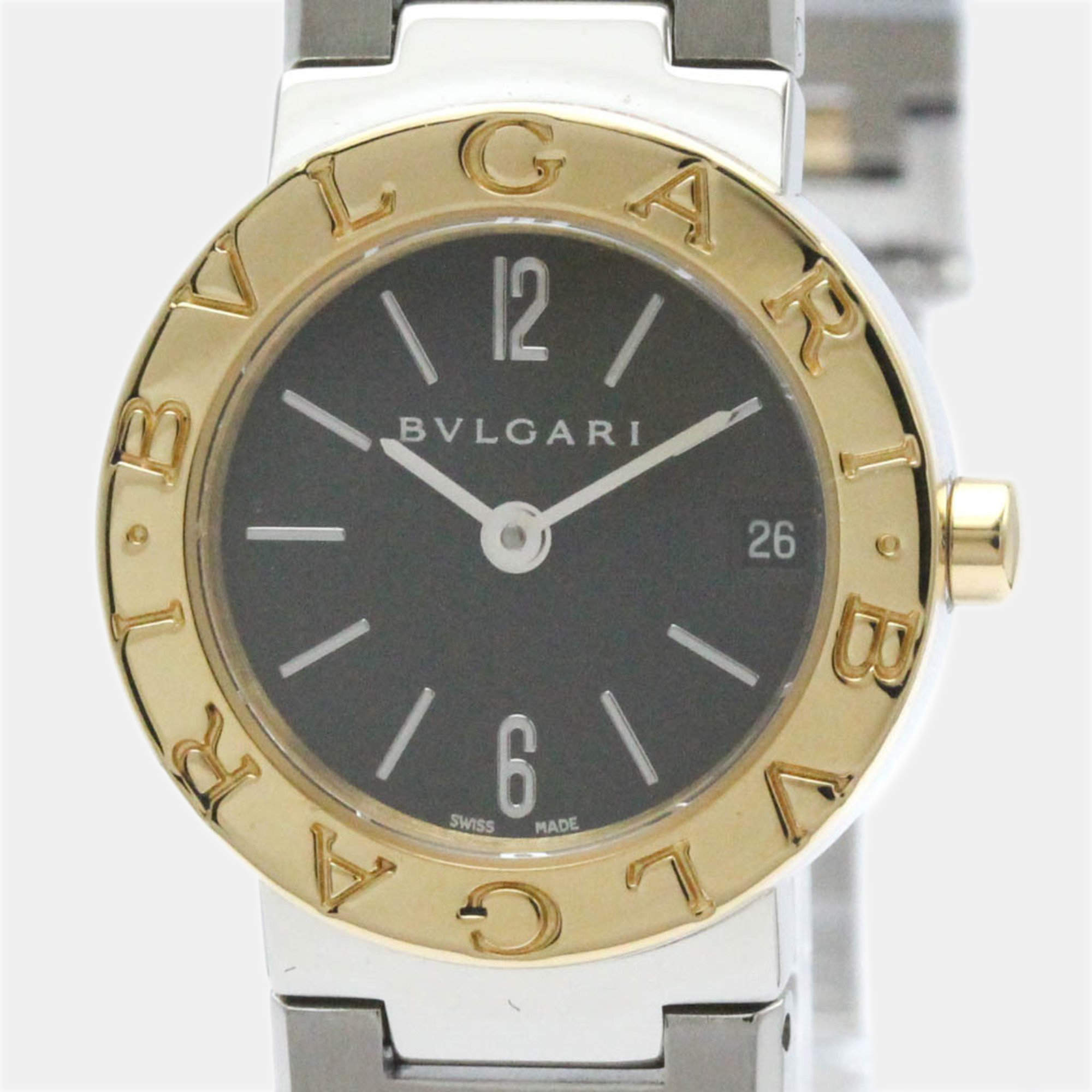 Bvlgari Black 18k Yellow Gold And Stainless Steel Bvlgari Bvlgari BB23SG Quartz Women's Wristwatch 23 mm
