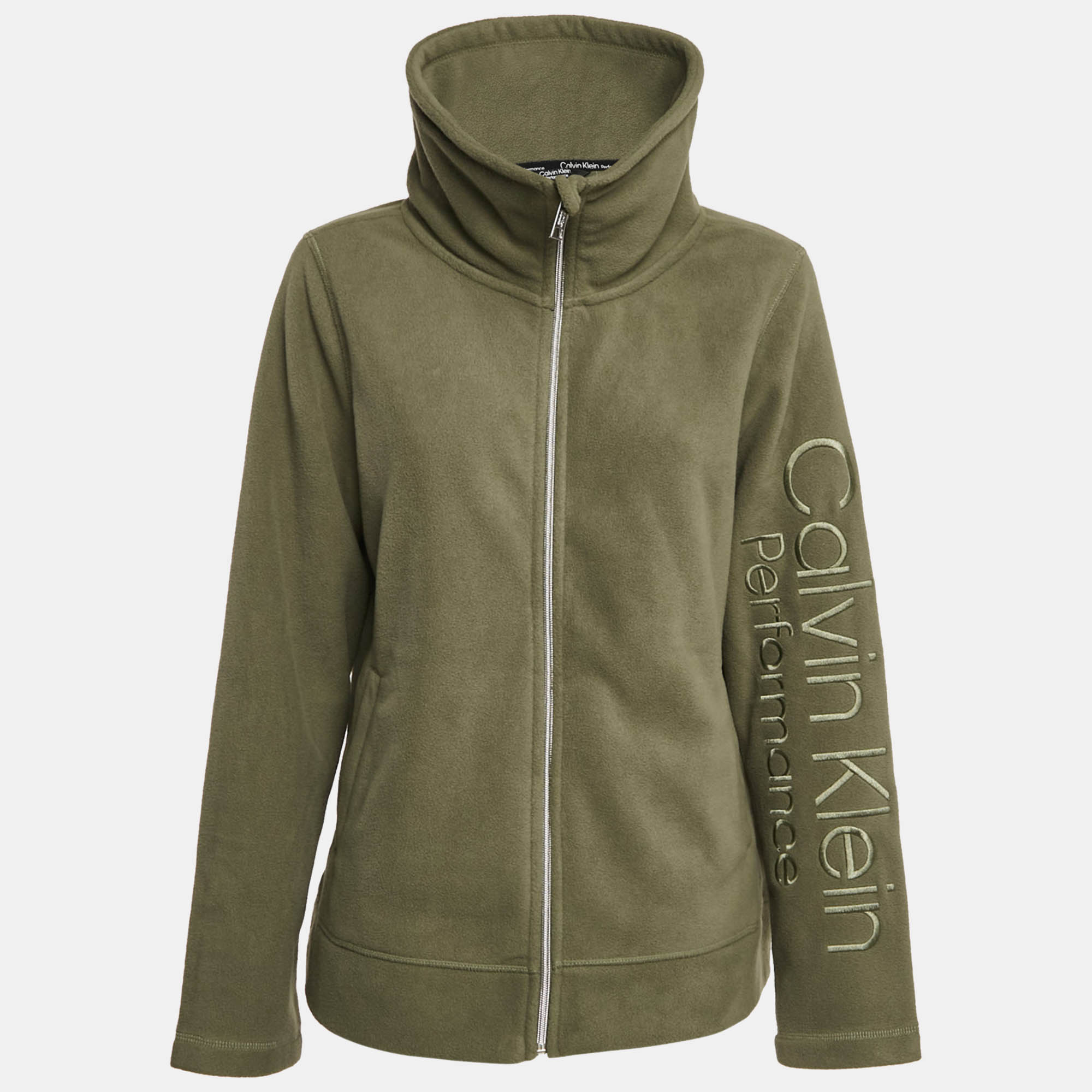 Calvin Klein Green Synthetic Fleece Performance Jacket XL
