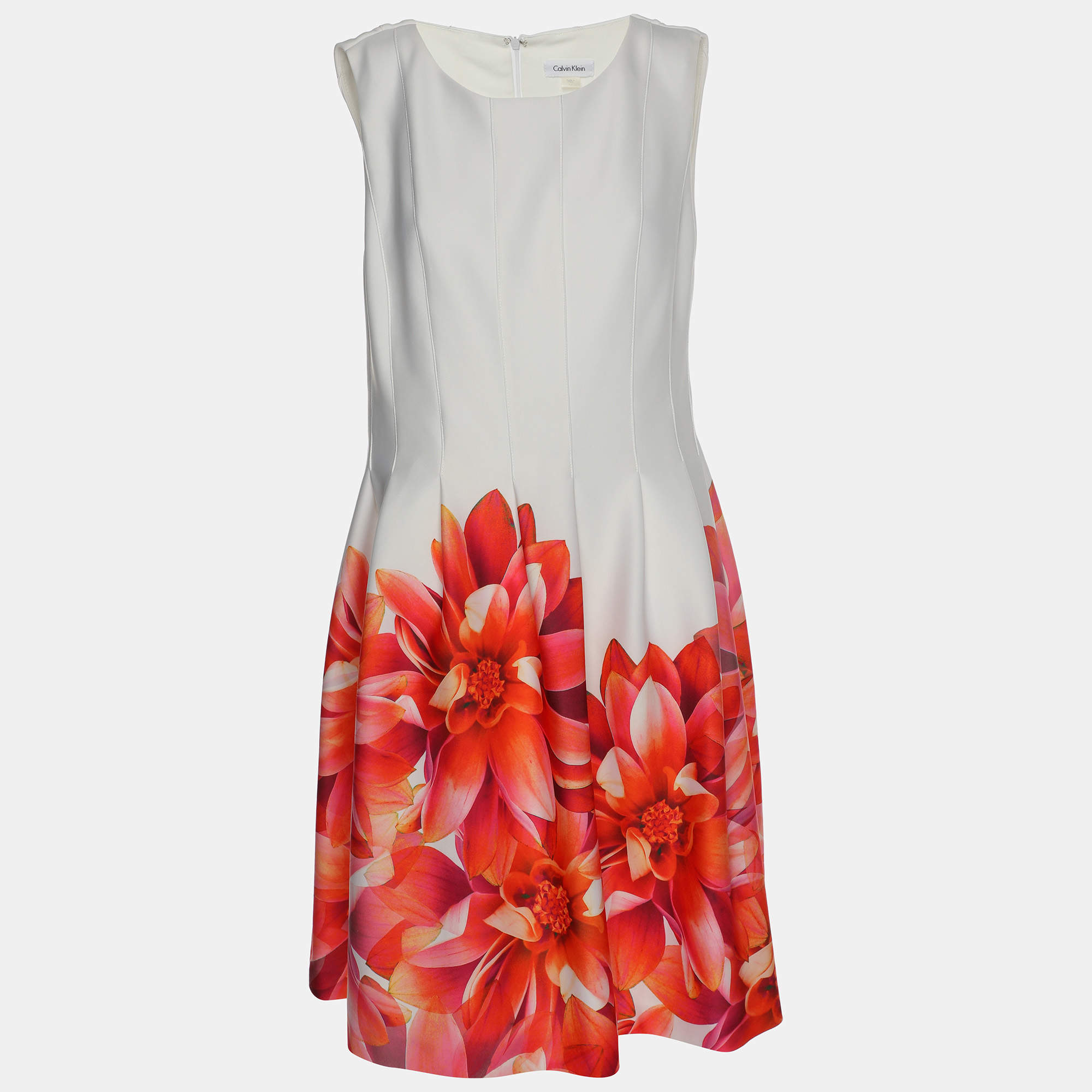 Calvin Klein Multicolor Floral Print Jersey Midi Dress XL