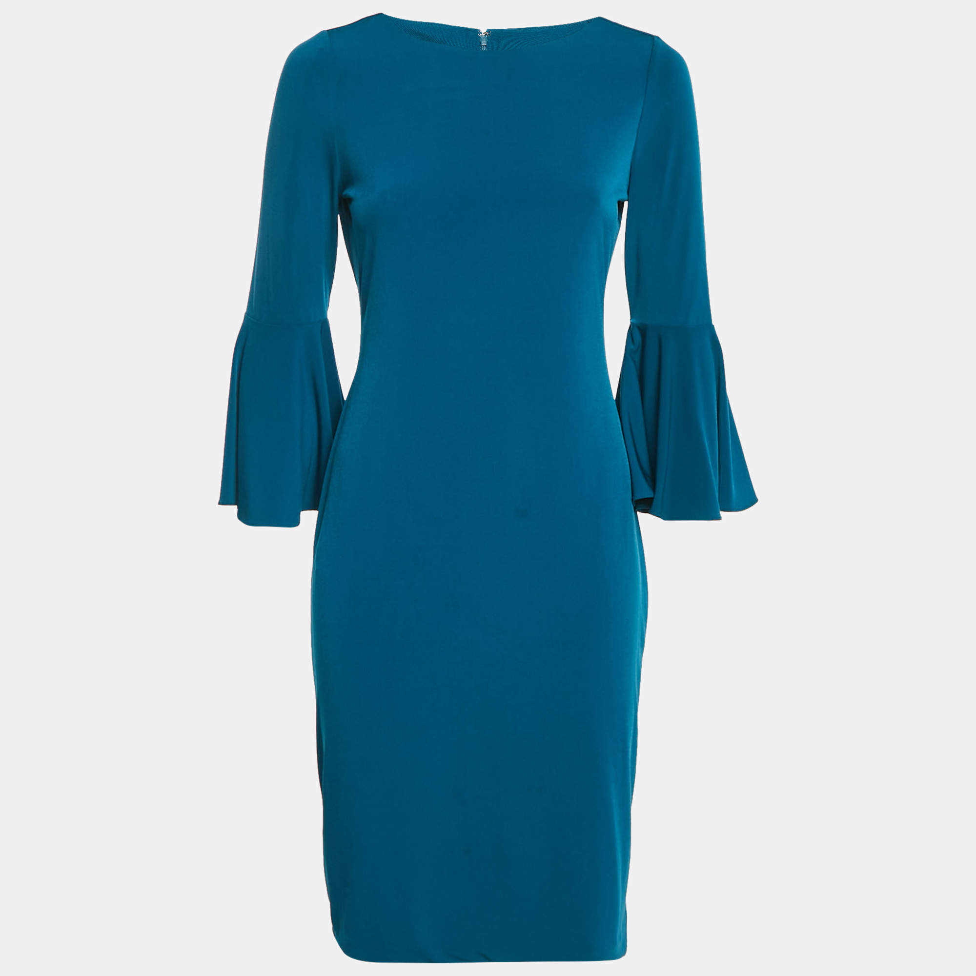 Calvin Klein Blue Jersey Bell Sleeve Short Dress S