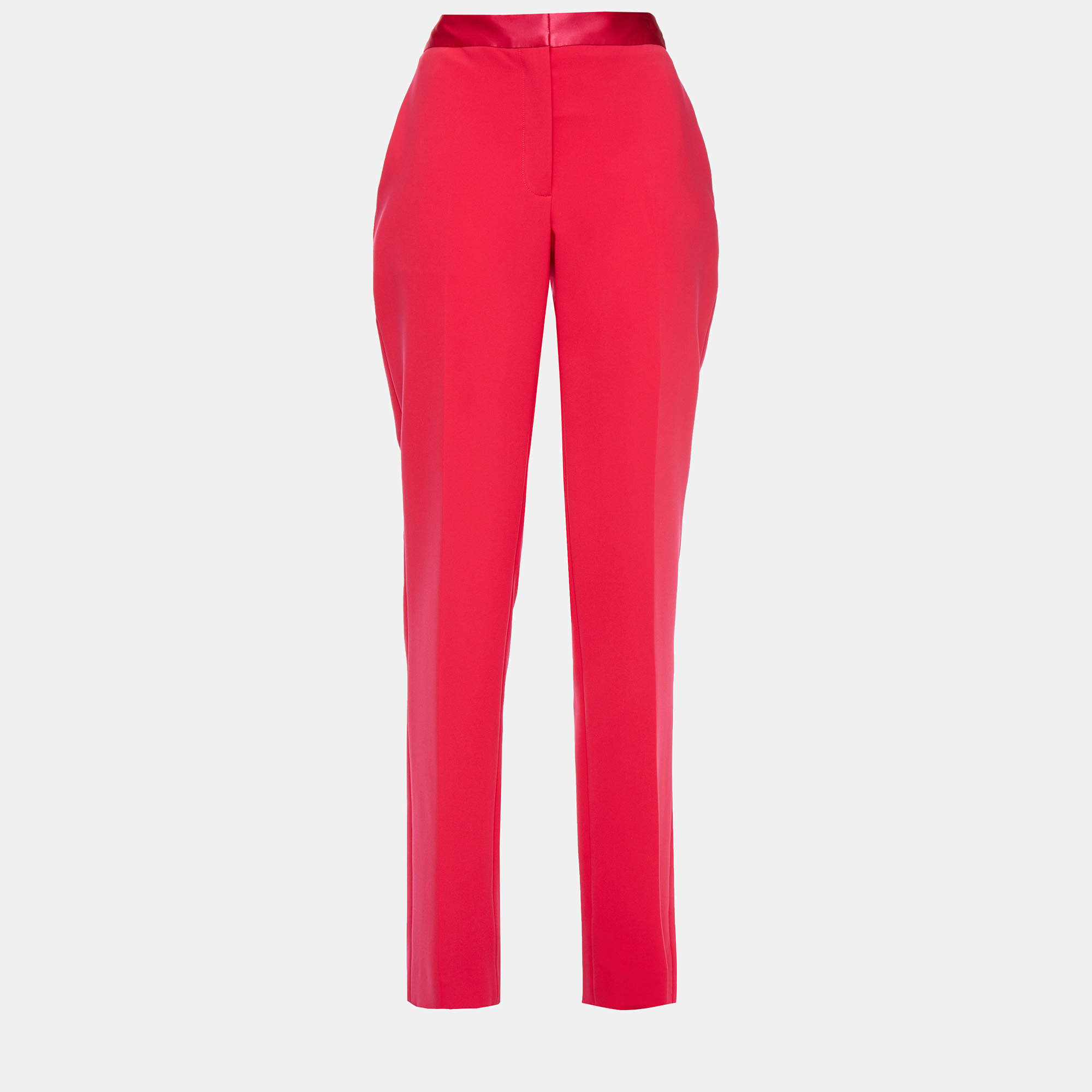 Carolina Herrera Hot Pink Crepe Straight Leg Pants L (US 12)