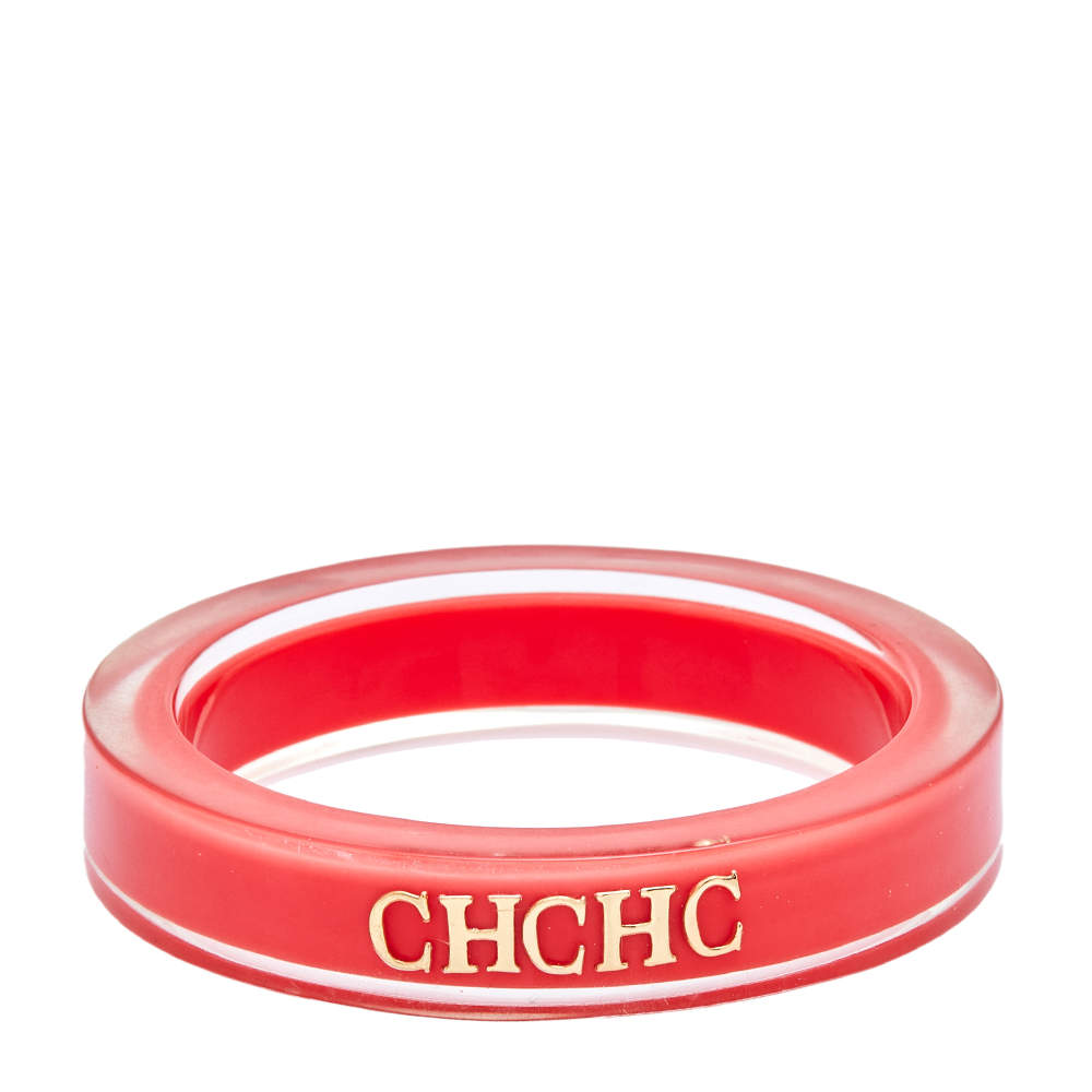 Pre Owned Carolina Herrera Pink Resin Bangle Bracelet