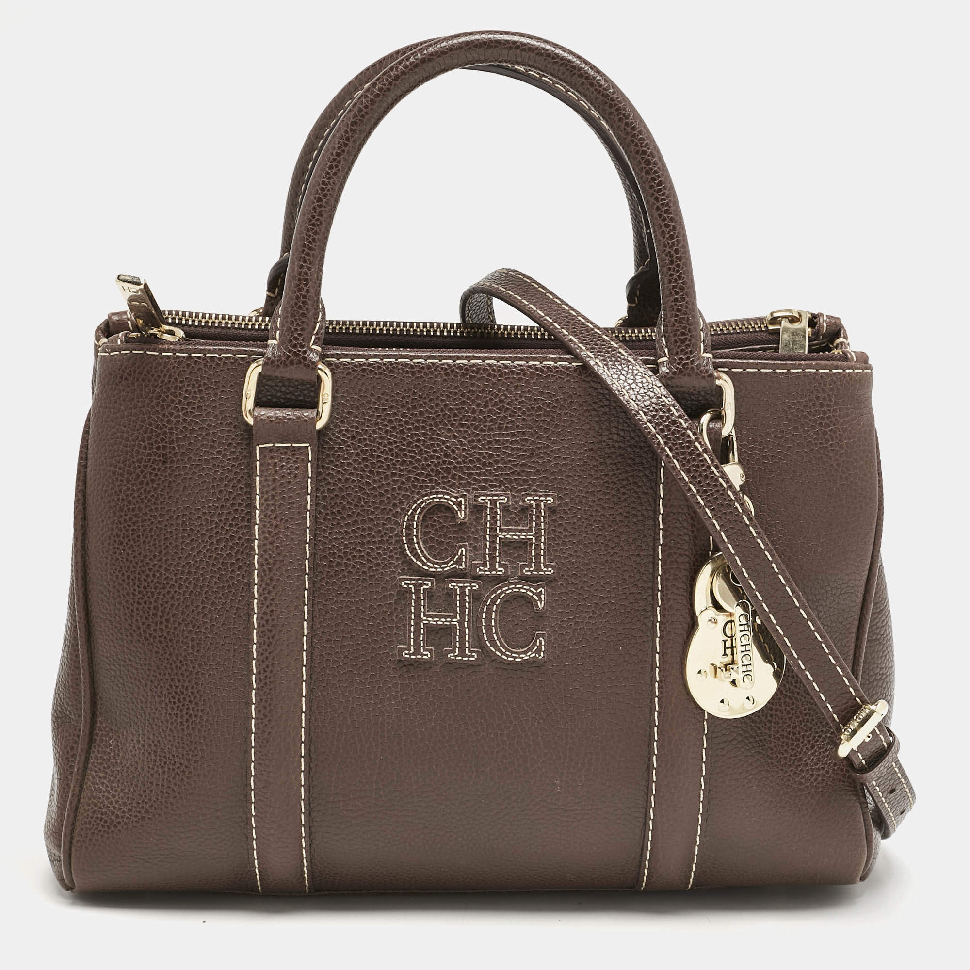 Carolina Herrera Brown Leather Matteo Tote